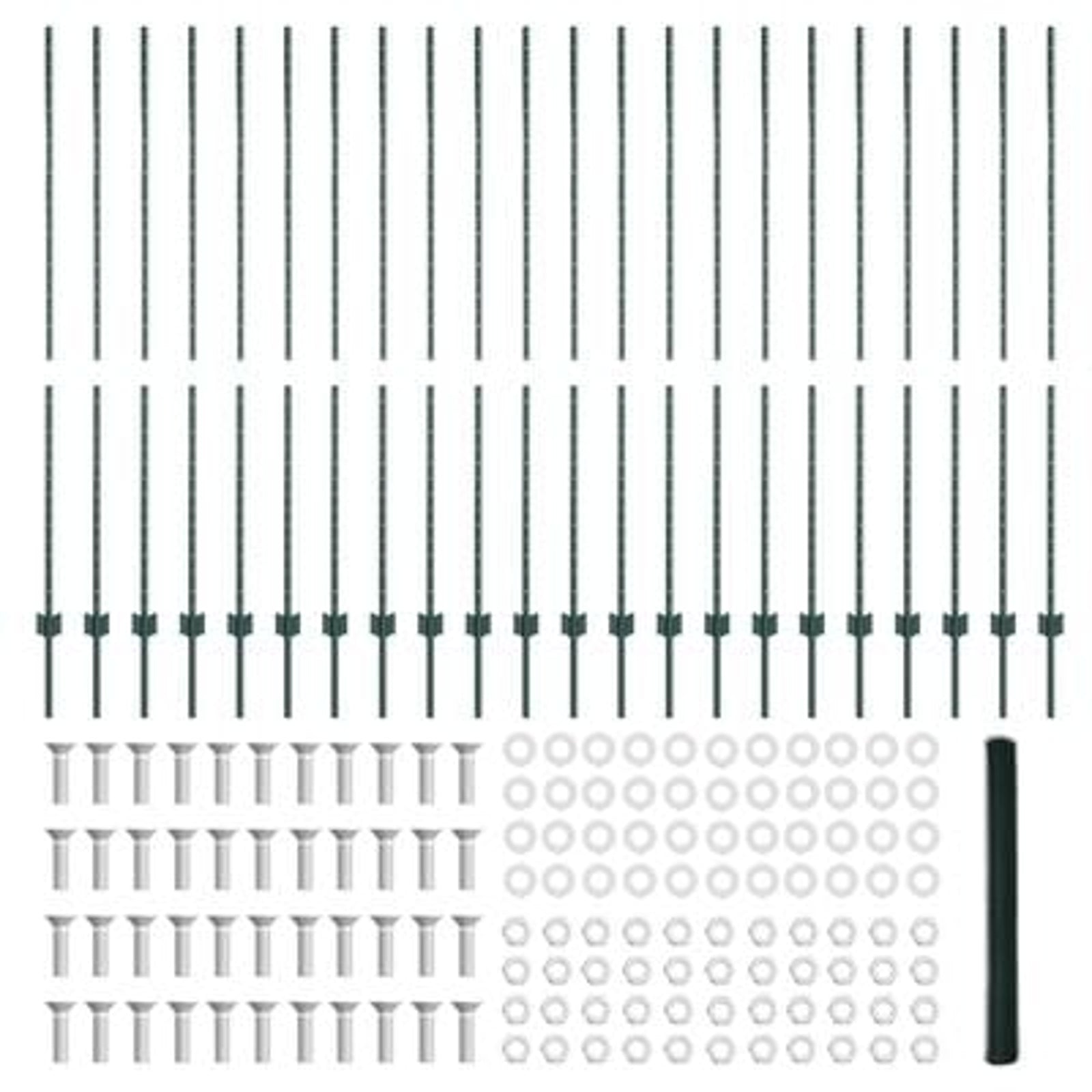 Hegn med post Grøn 1,6 x 50 m Stål og PVC