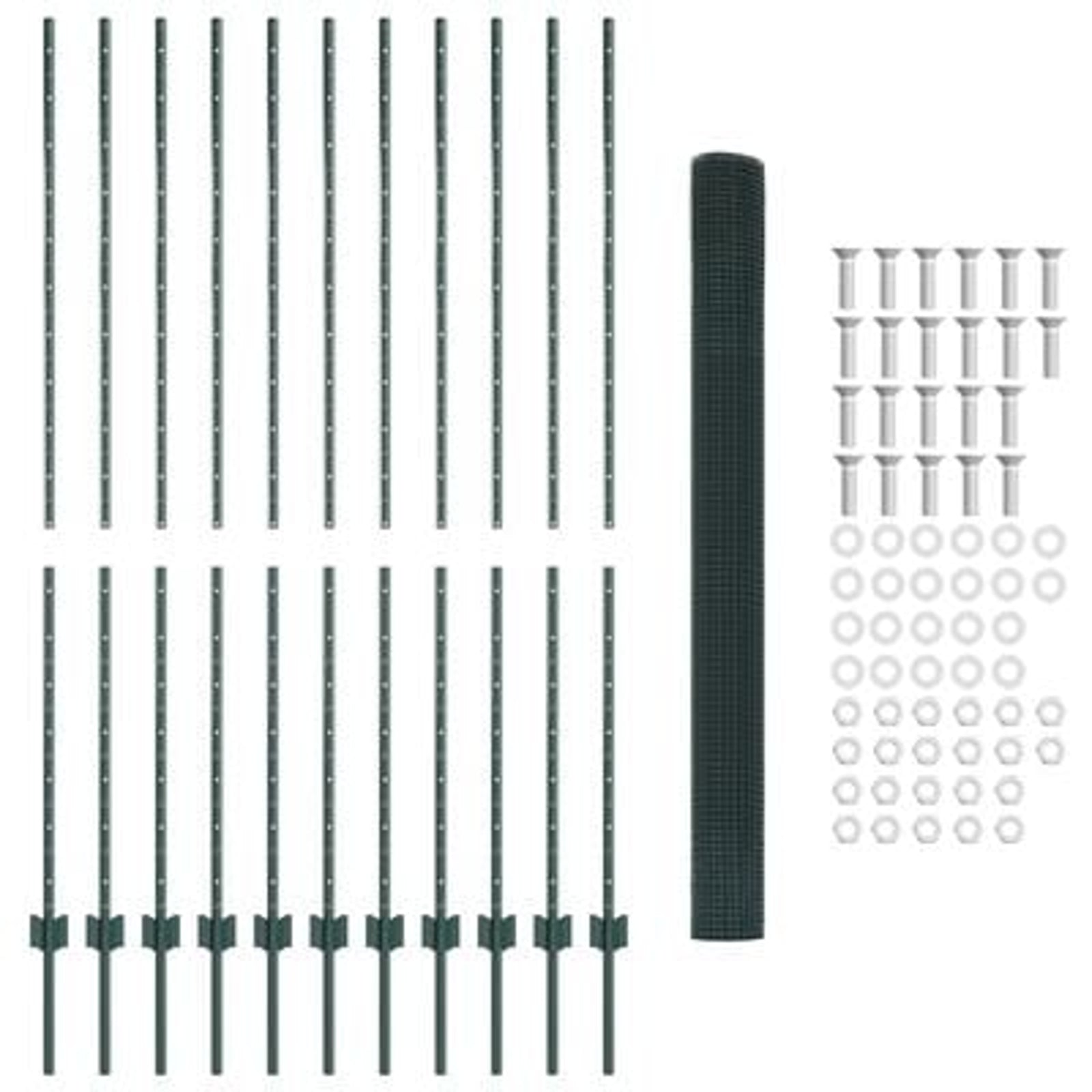 Hegn med post Grøn 1,5 x 25 m Stål