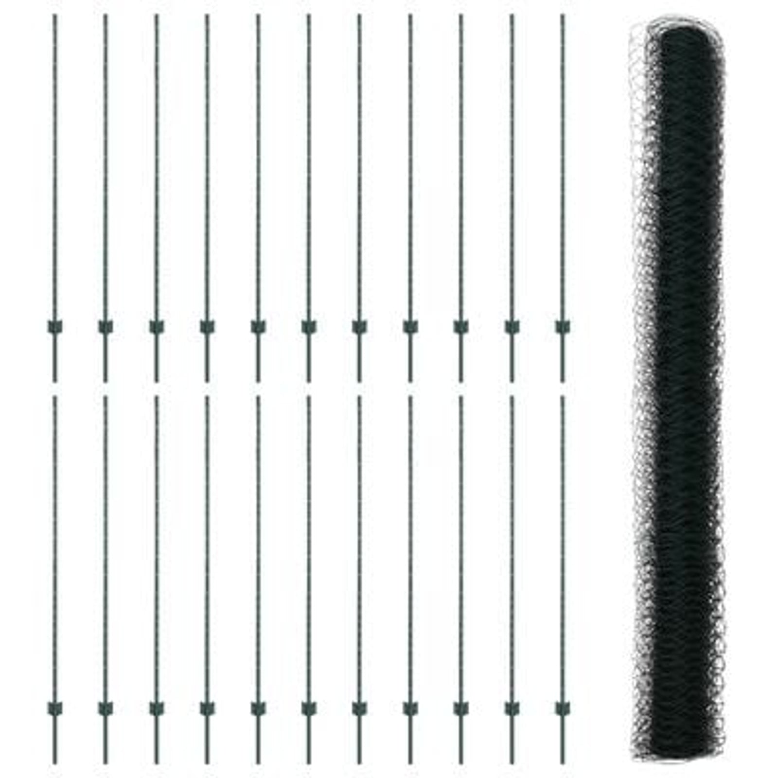 Hegn med post Grøn 1,5 x 50 m Stål og PVC