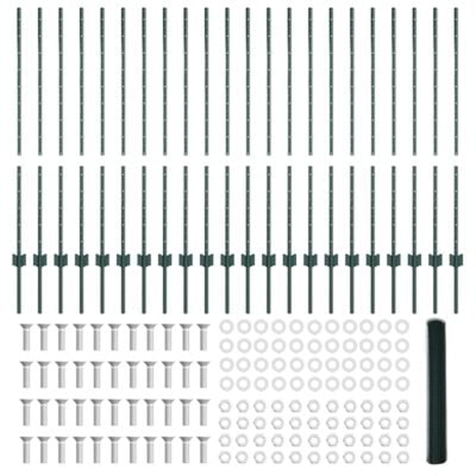 Hegn med post Grøn 1,2 x 50 m Stål og PVC