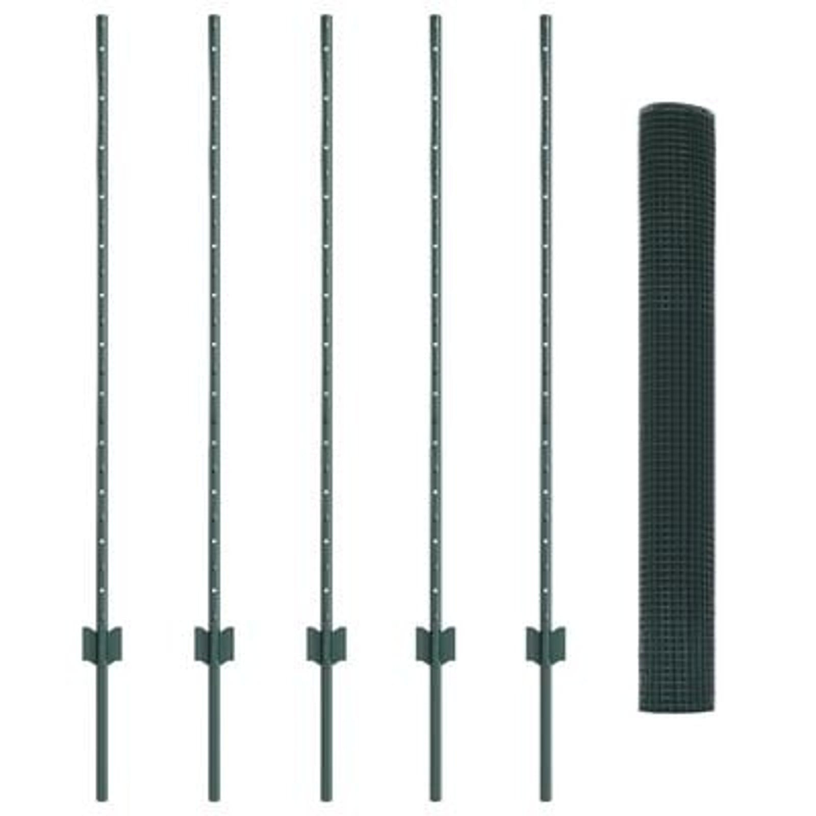 Hegn med post Grøn 1,2 x 10 m Stål og PVC