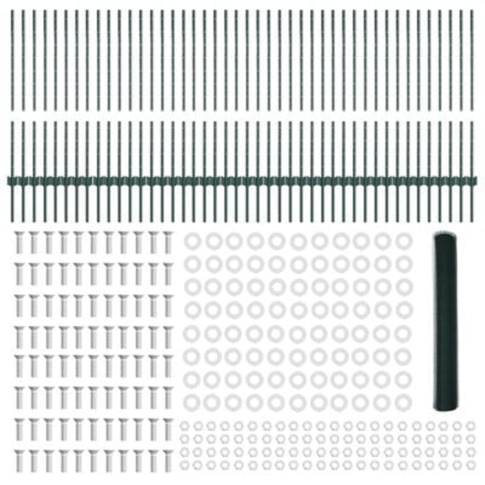 Hegn med post Grøn 1 x 100 m Stål og PVC
