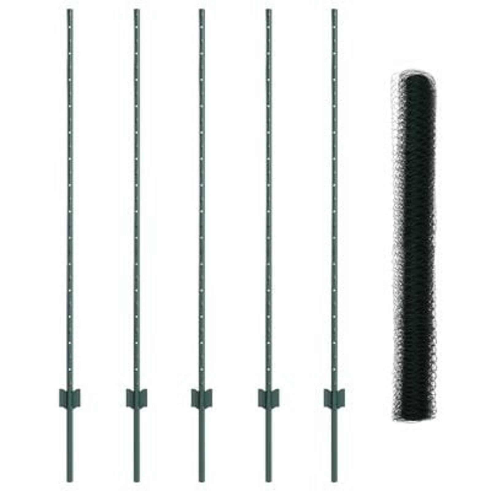 Hegn med post Grøn 1,4 x 10 m Stål og PVC