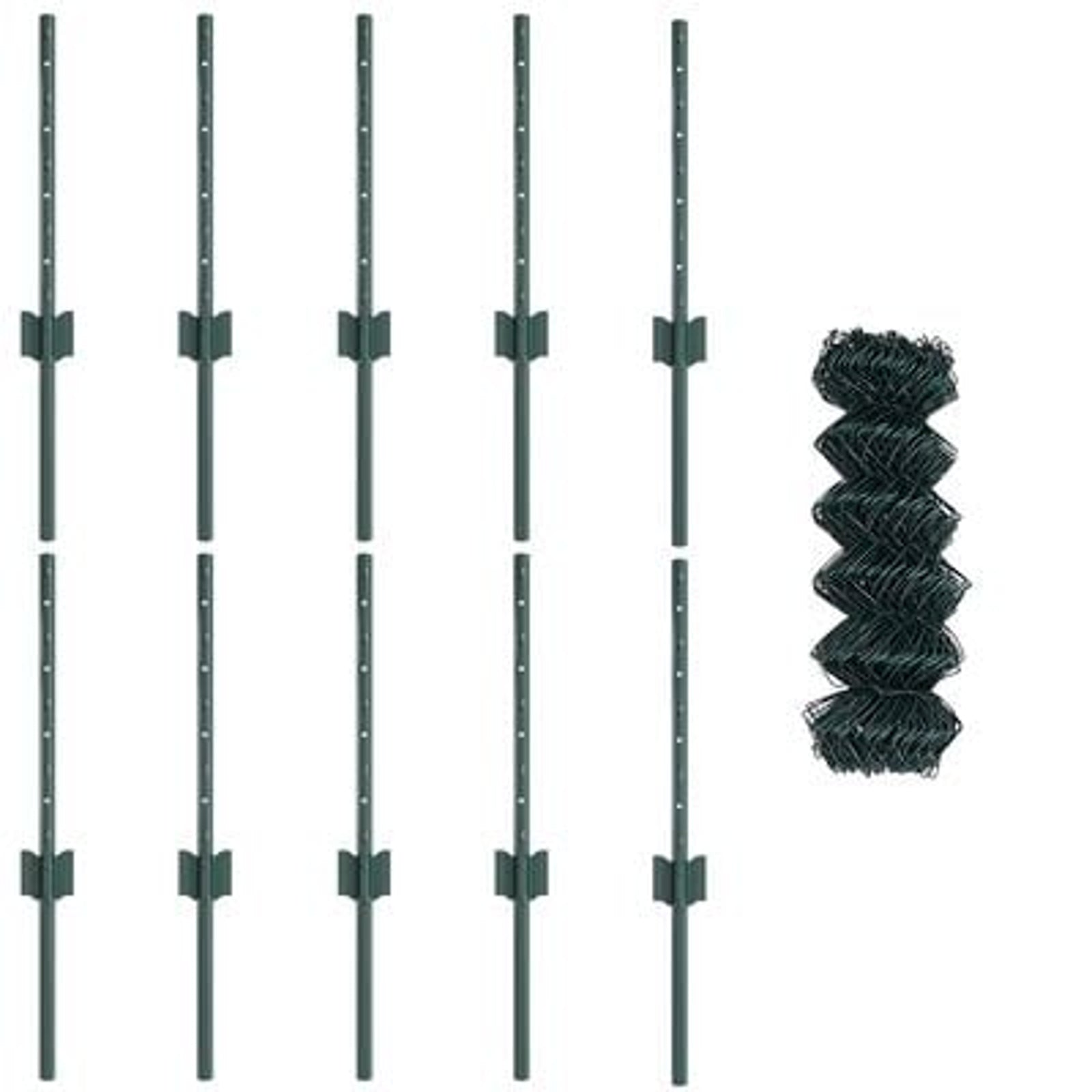 Hegn med post Grøn 0,4 x 10 m Stål og PVC