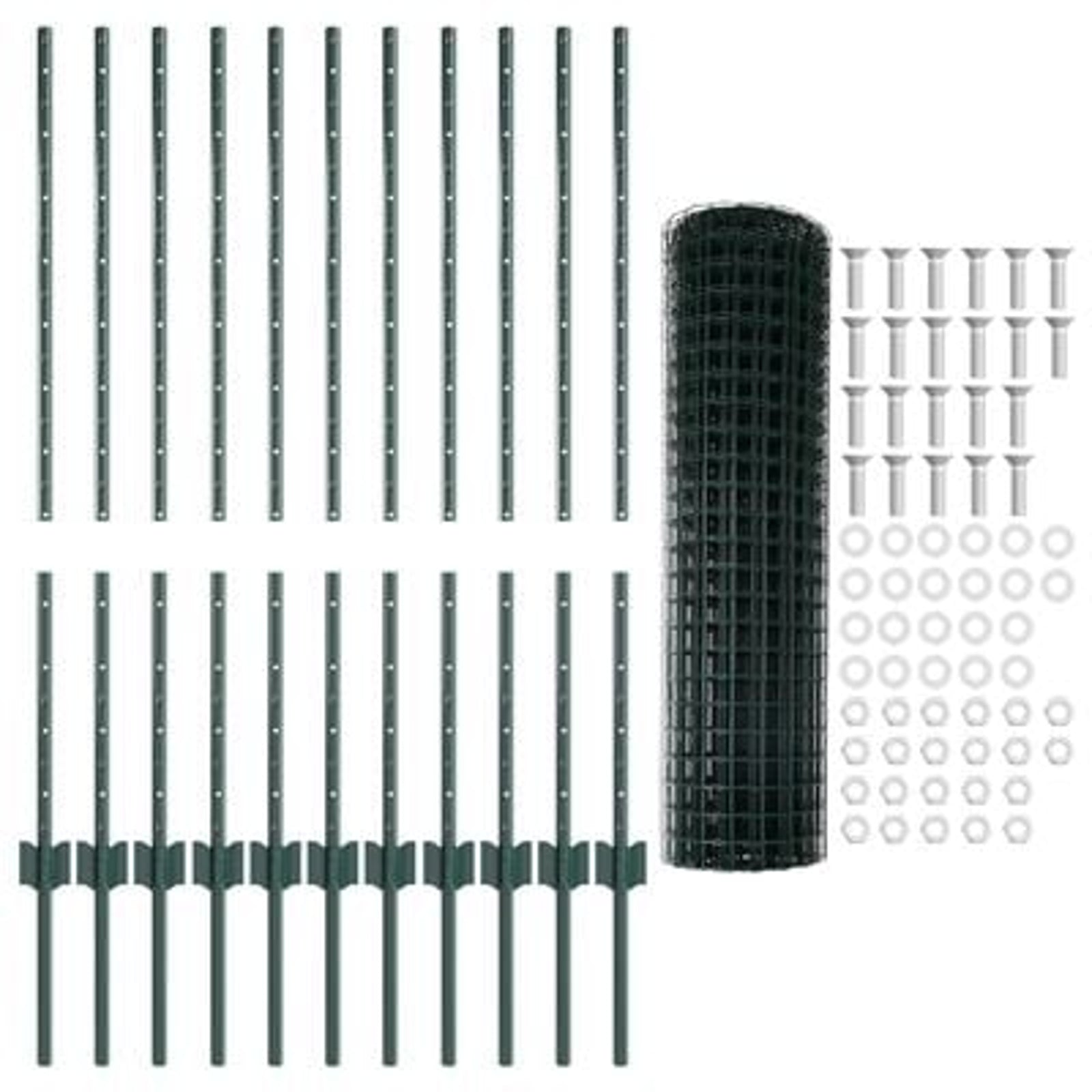 Hegn med post Grøn 1 x 25 m Stål