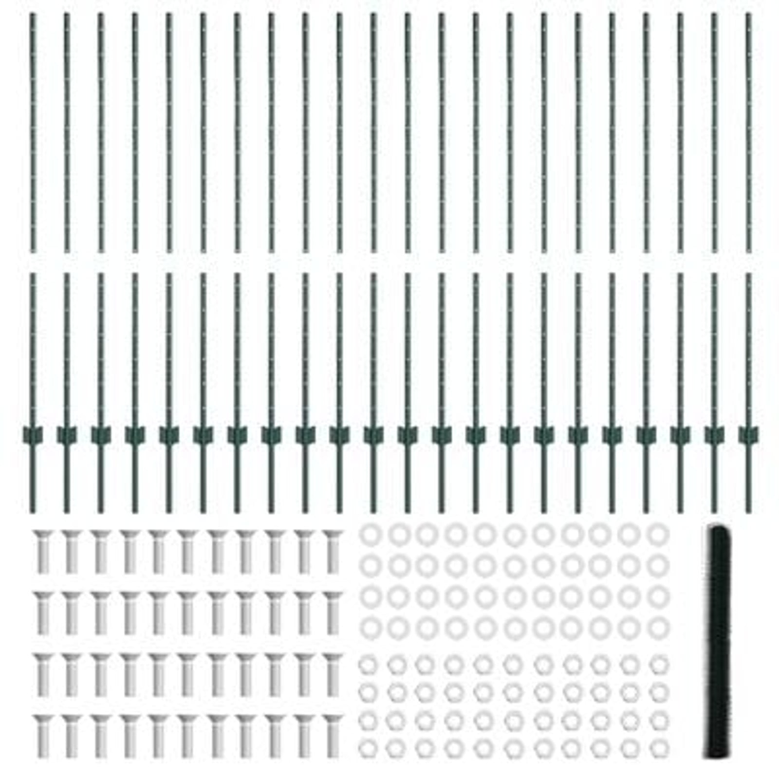 Hegn med post Grøn 1,4 x 50 m Stål og PVC