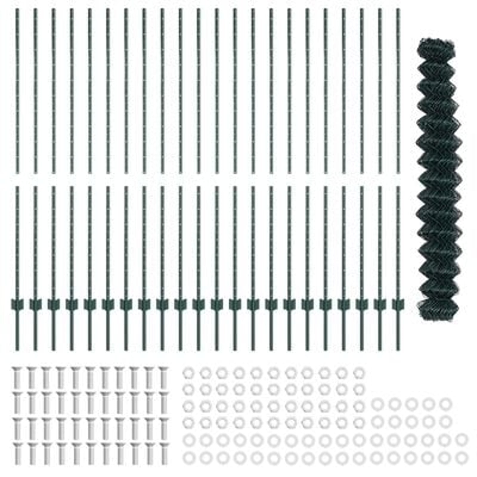 Hegn med post Grøn 1,6 x 25 m Stål og PVC