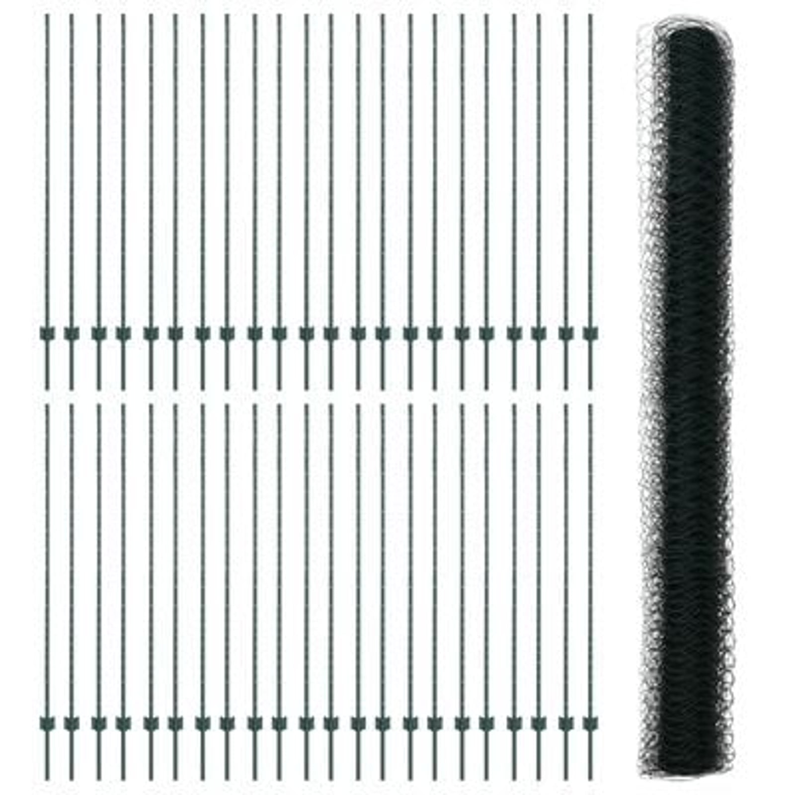 Hegn med post Grøn 1,6 x 100 m Stål og PVC