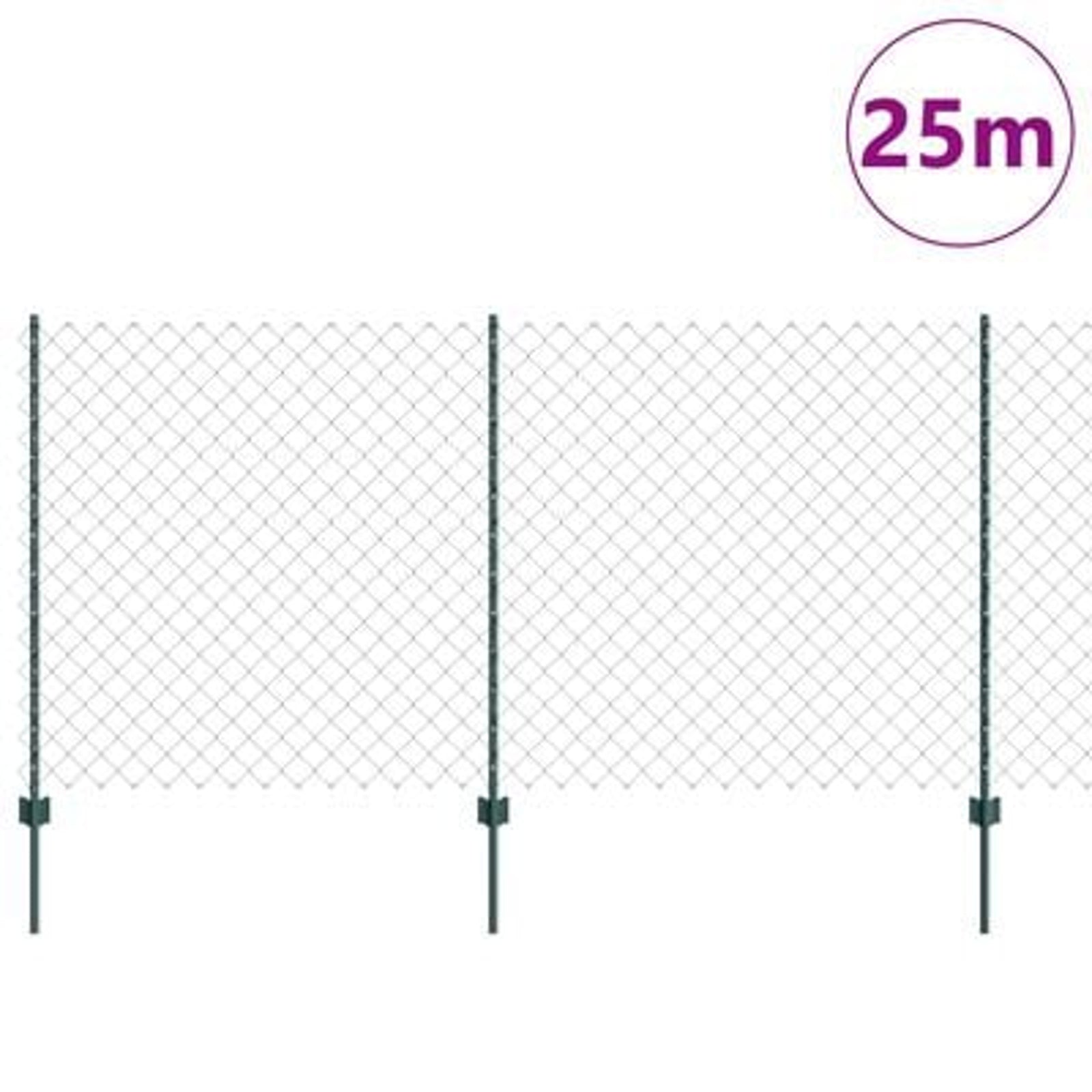 Hegn med post Grøn 1,2 x 25 m Stål og PVC