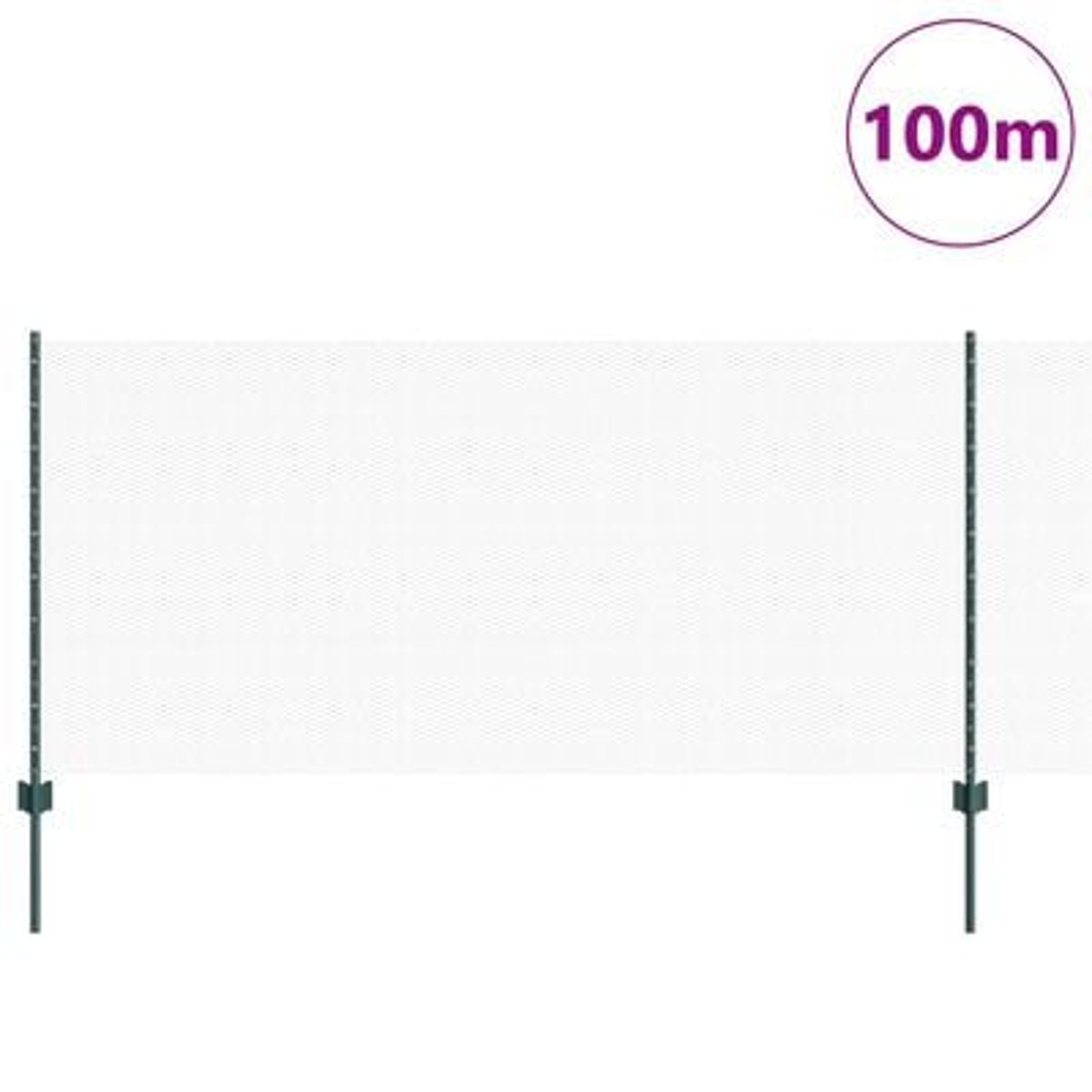 Hegn med post Grøn 1 x 100 m Stål og PVC