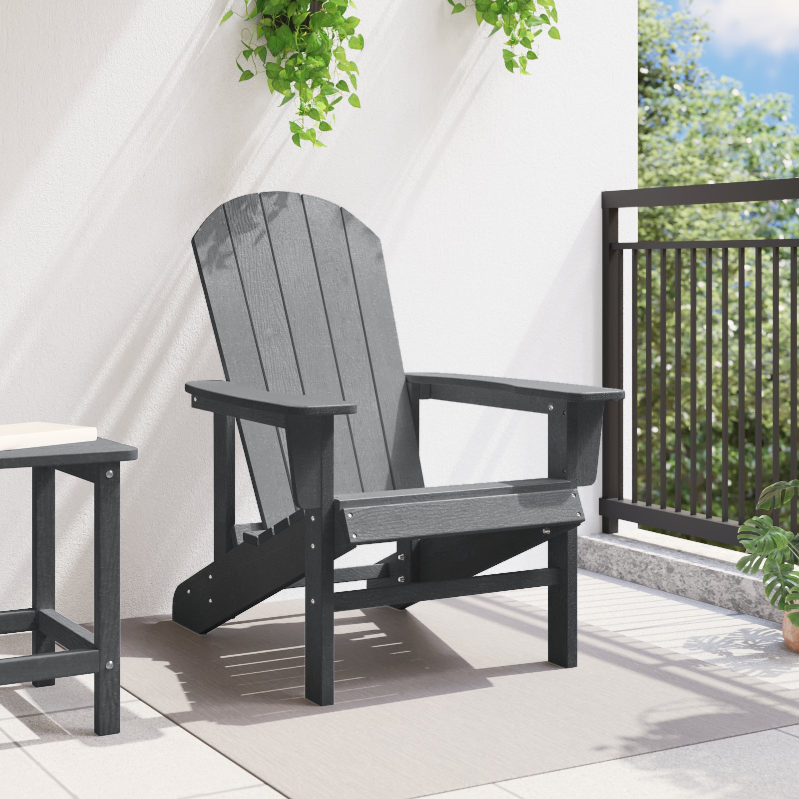 Adirondack-stol Lysegrå 74 x 82 x 92cm Plastik