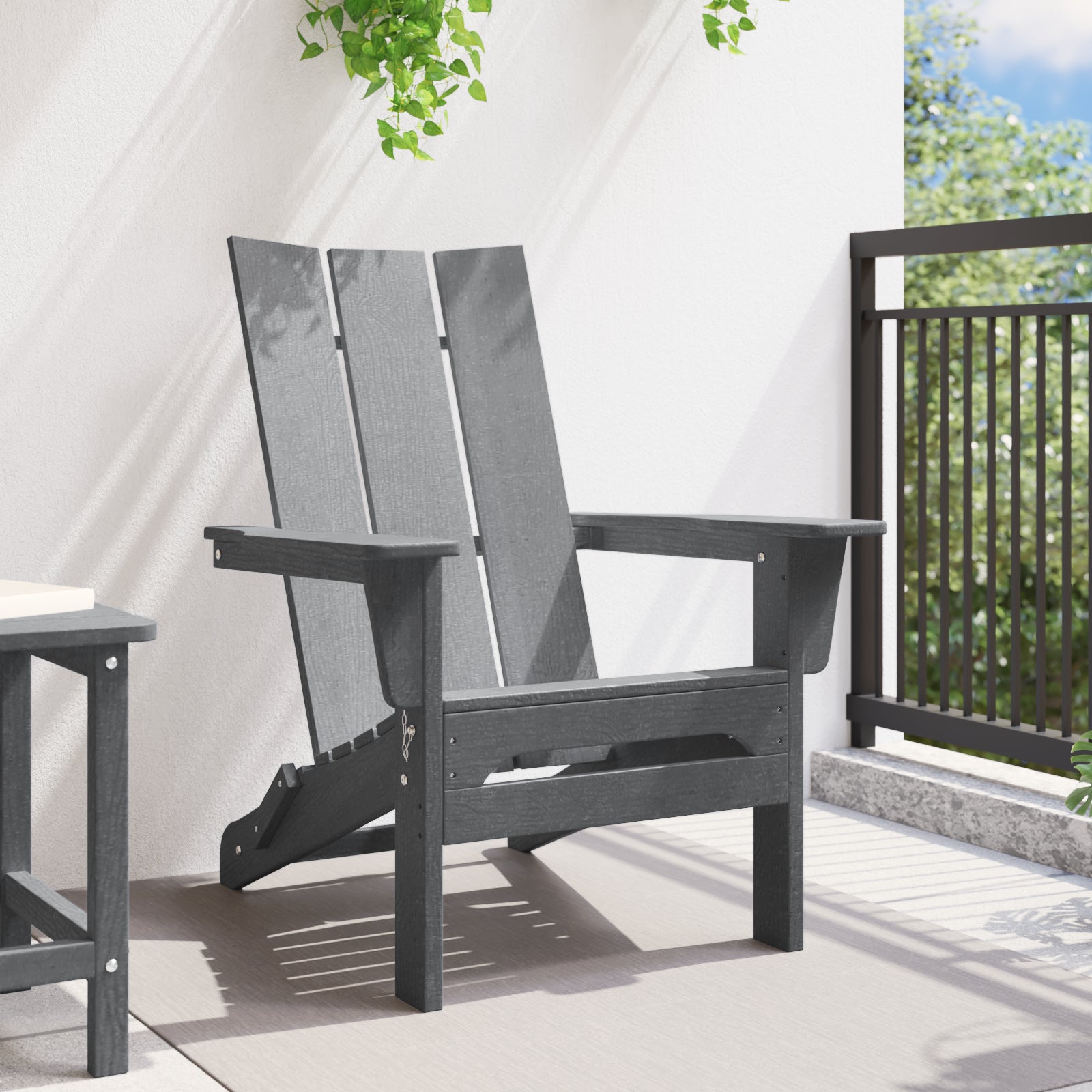 Foldbar Adirondack Stol Lysegrå 74.5 x 80.5 x 90cm Plastik