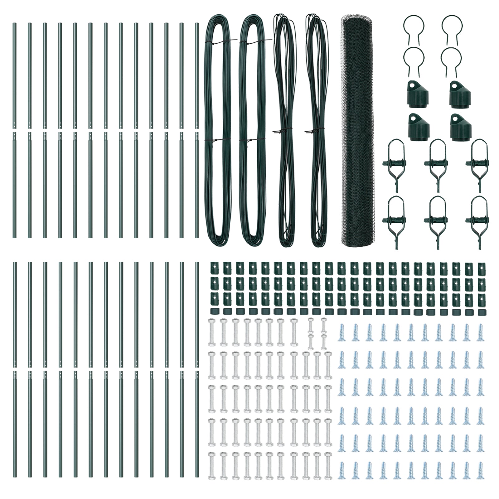 Hegnspæl Grøn 50 x 1 m (13 mm net) Stål og PVC
