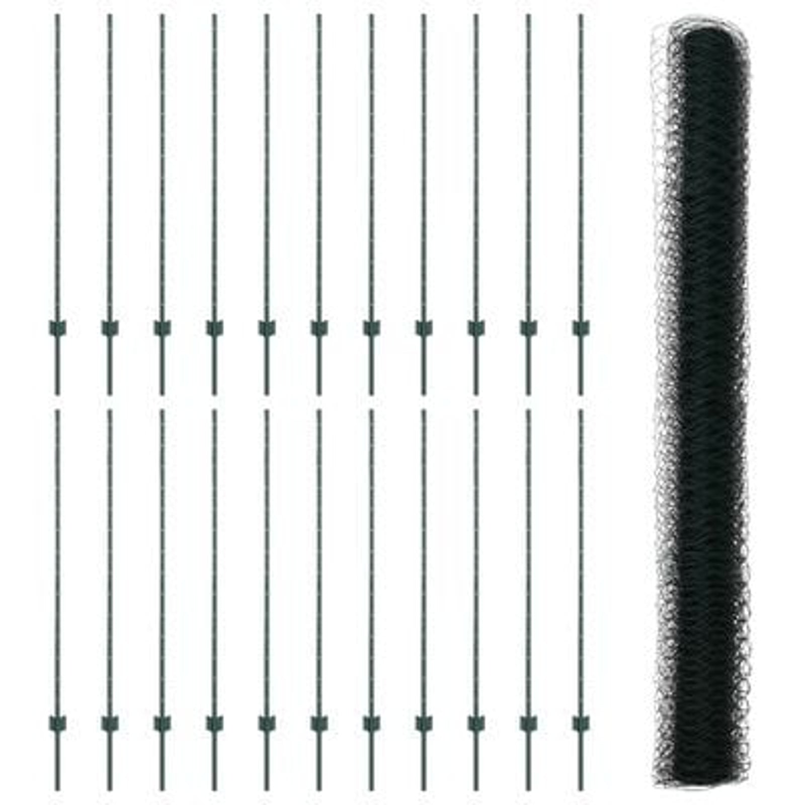 Hegn med post Grøn 1,4 x 50 m Stål og PVC