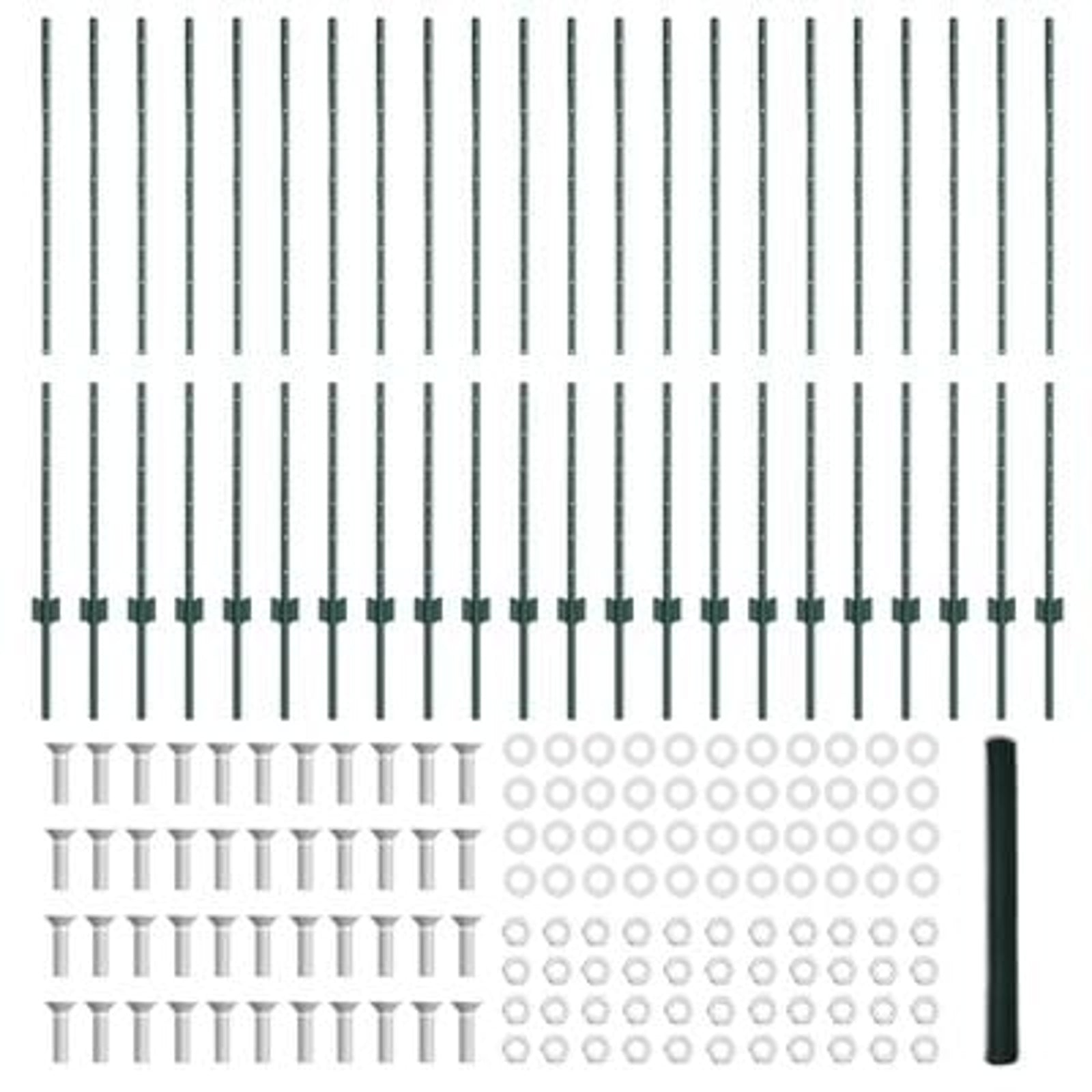 Hegn med post Grøn 1,4 x 50 m Stål og PVC
