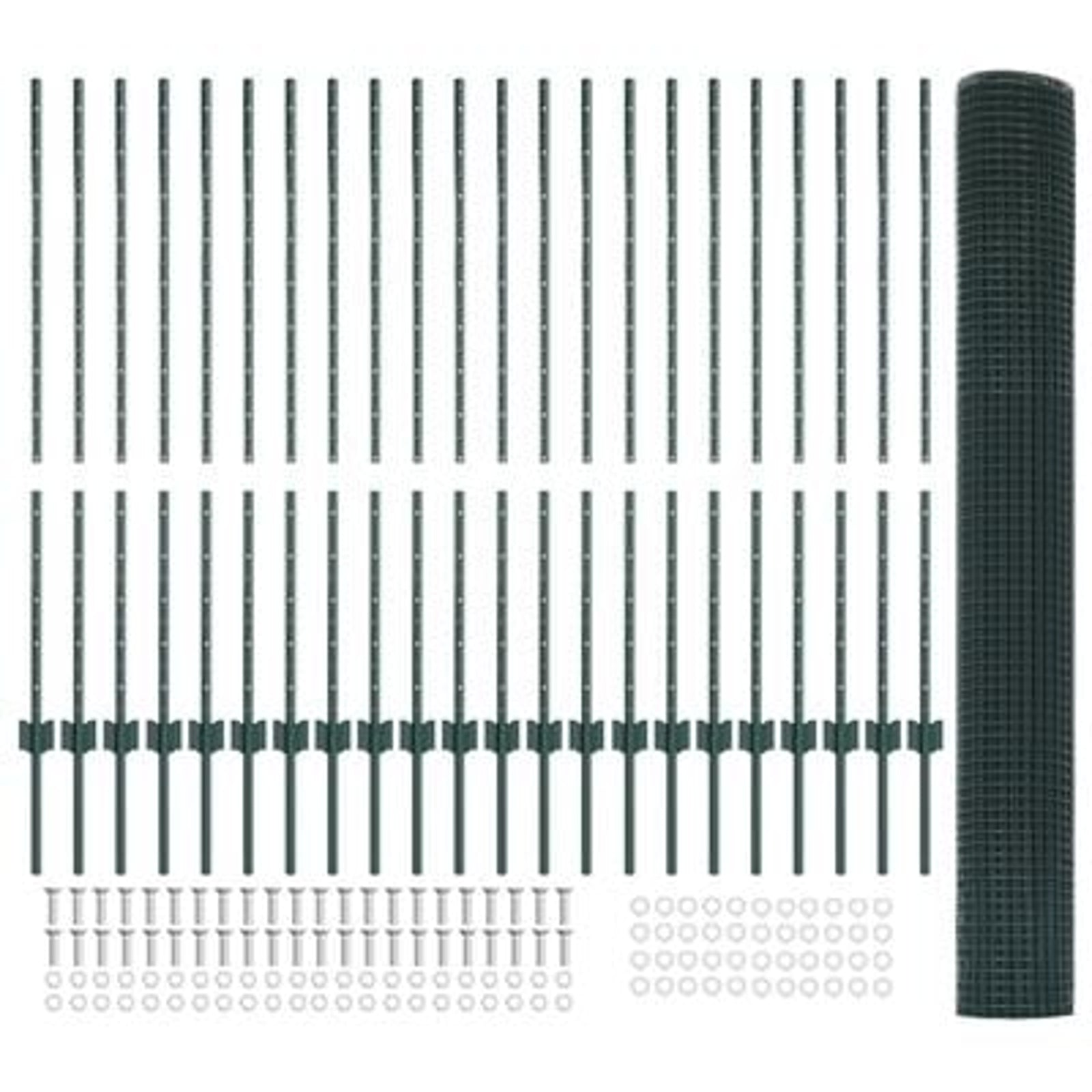 Hegn med post Grøn 1,2 x 50 m Stål og PVC