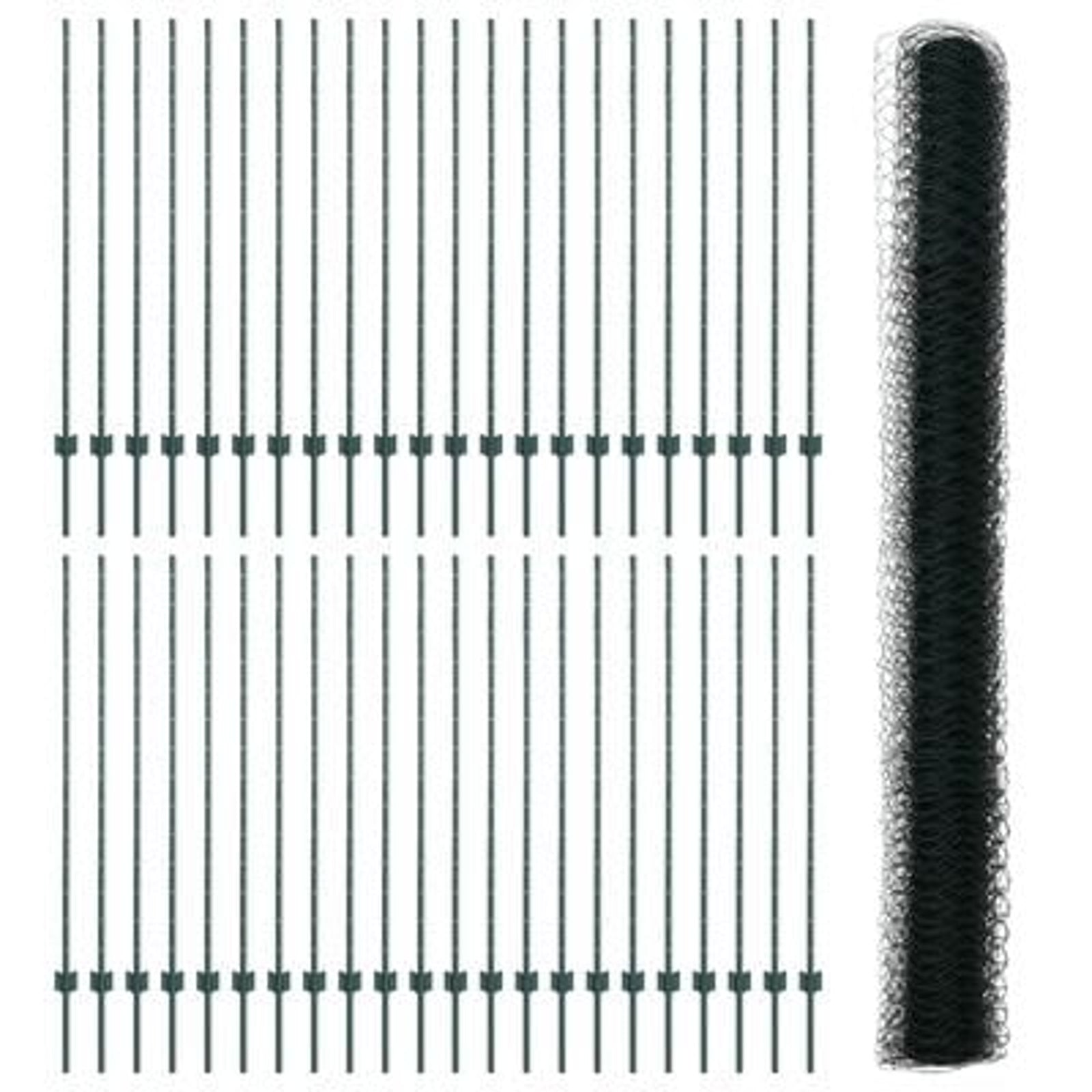 Hegn med post Grøn 1,4 x 100 m Stål og PVC