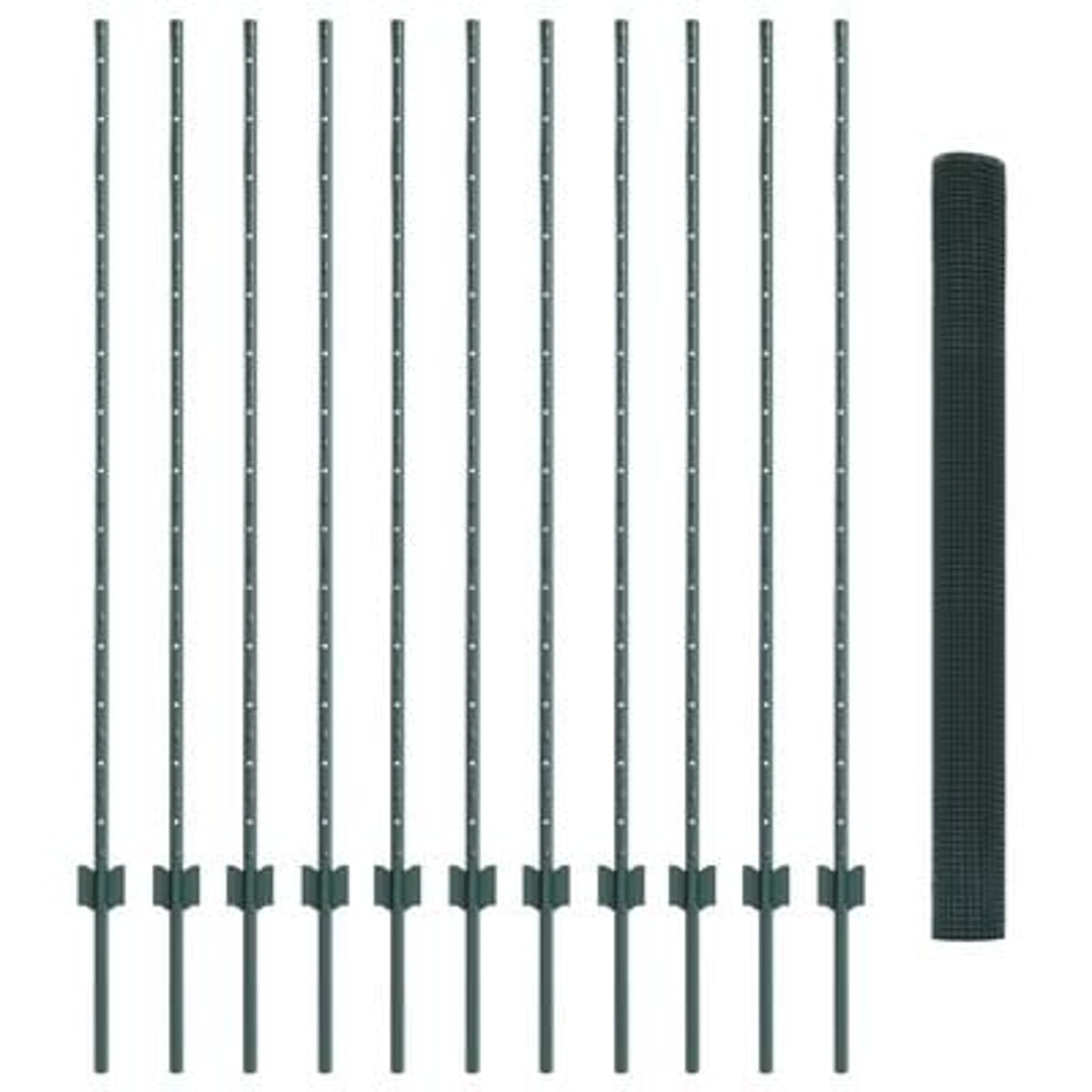 Hegn med post Grøn 1,4 x 25 m Stål og PVC