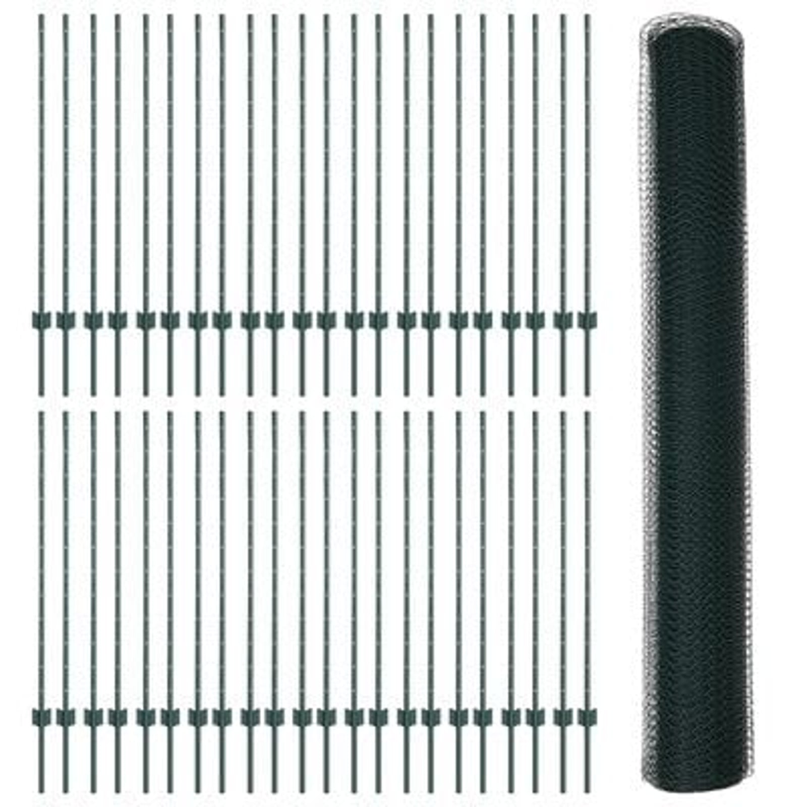 Hegn med post Grøn 1,2 x 100 m Stål og PVC