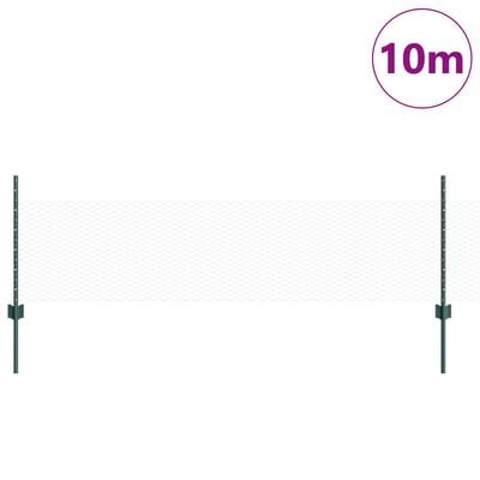 Hegn med post Grøn 0,5 x 10 m Stål og PVC