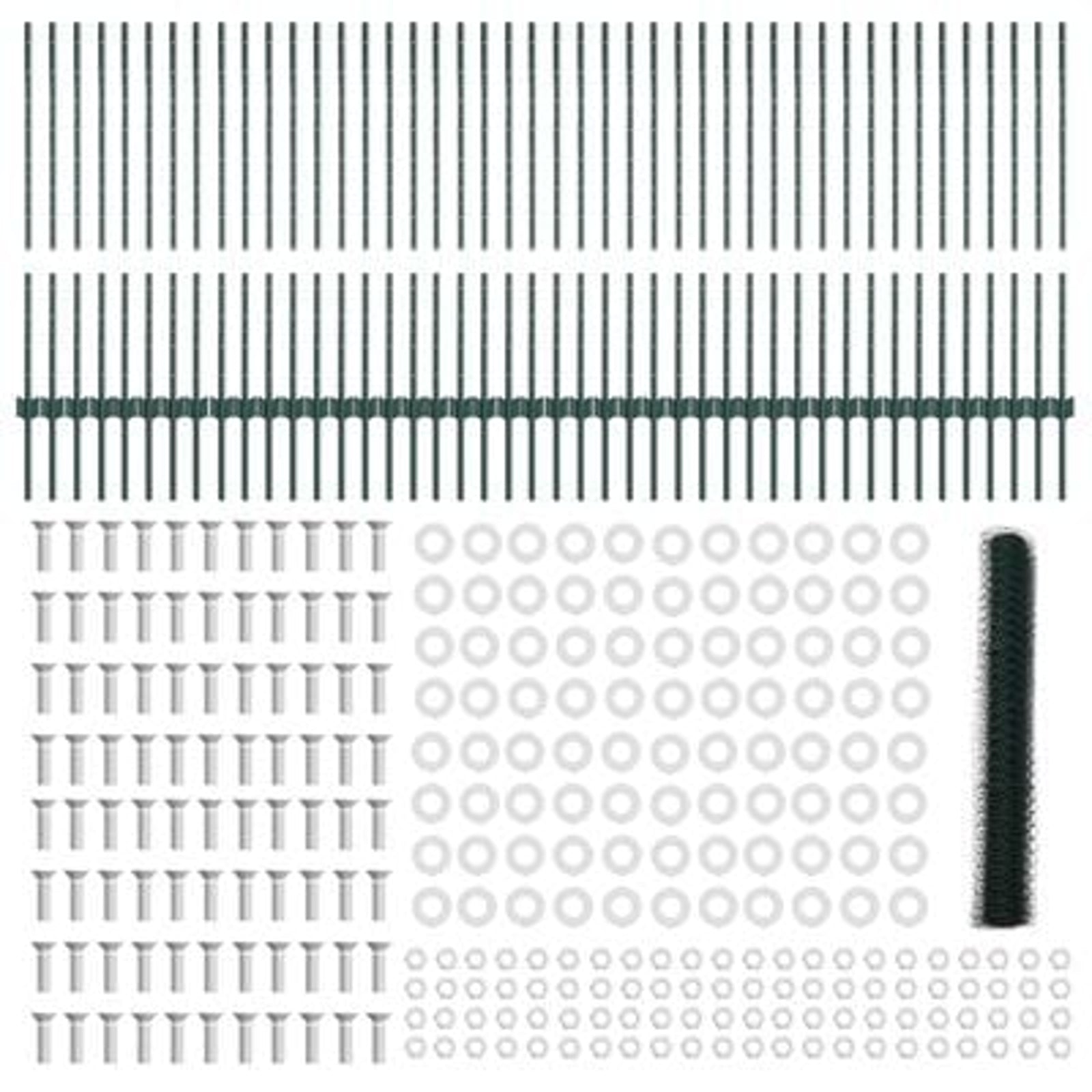 Hegn med post Grøn 1 x 100 m Stål og PVC