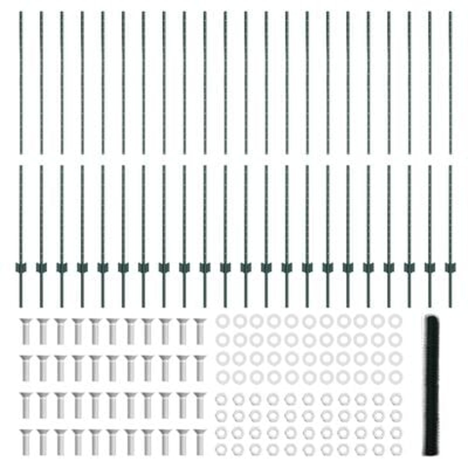 Hegn med post Grøn 1,5 x 50 m Stål og PVC