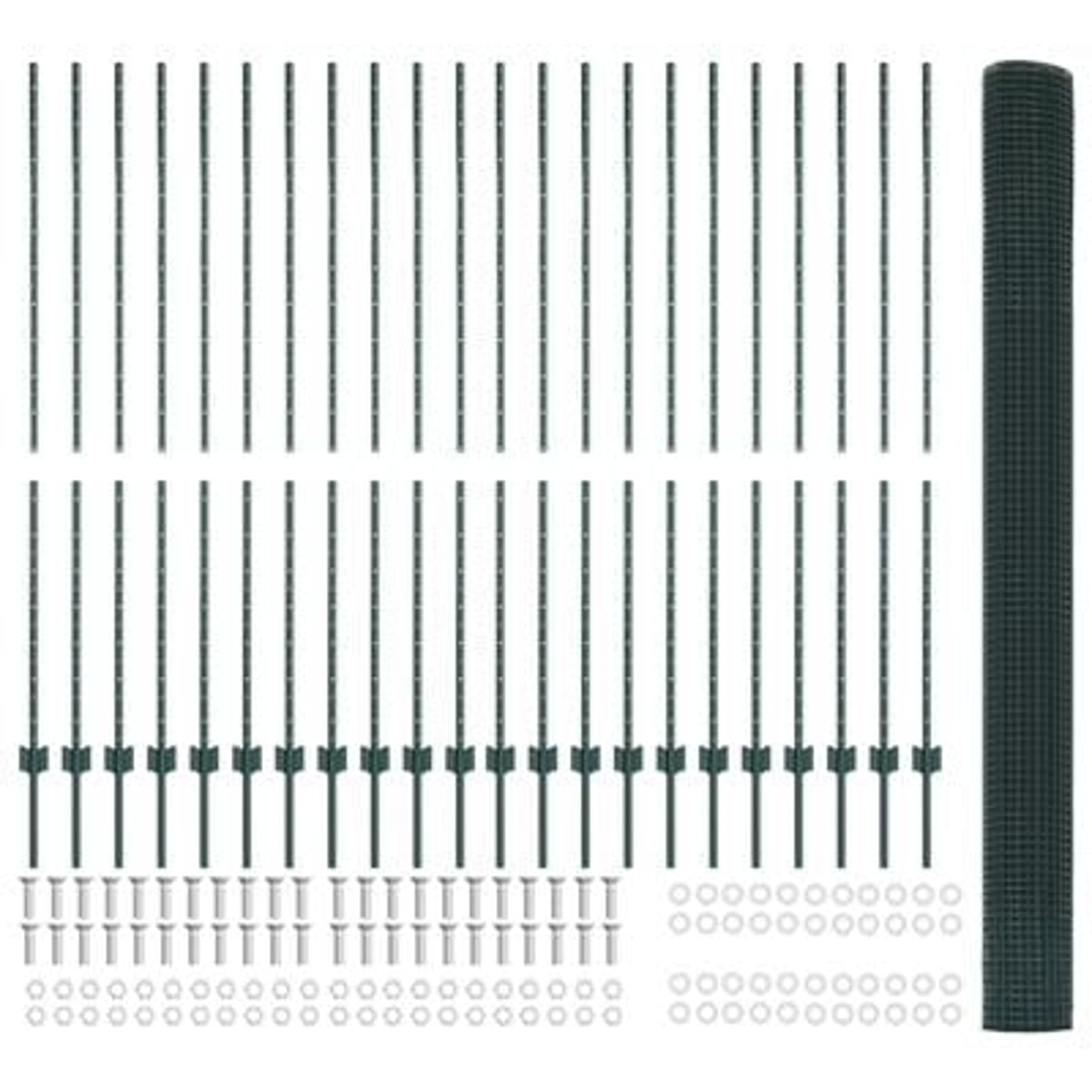 Hegn med post Grøn 1,5 x 50 m Stål og PVC