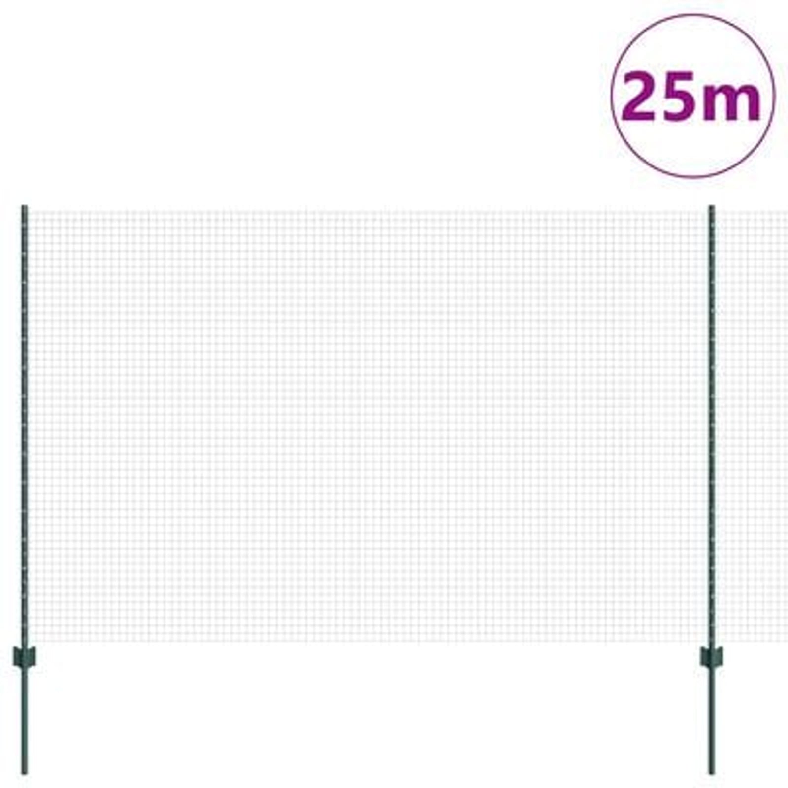 Hegn med post Grøn 1,5 x 25 m Stål