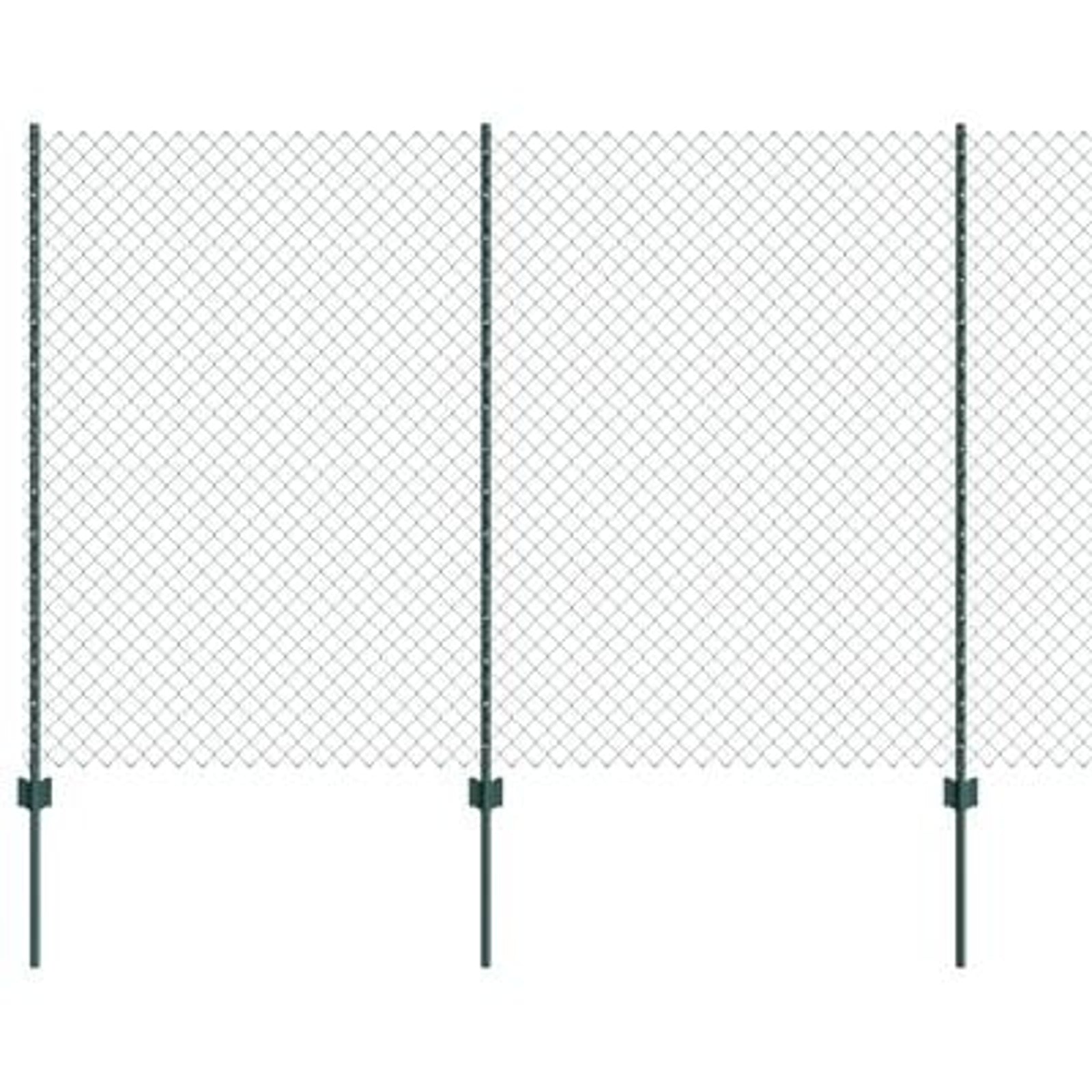 Hegn med post Grøn 1,6 x 10 m Stål og PVC