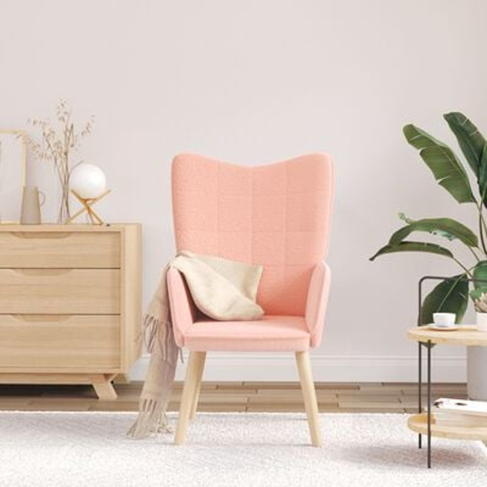 Afslappende stol Lyserød 62 x 67 x 95,5 cm Stof