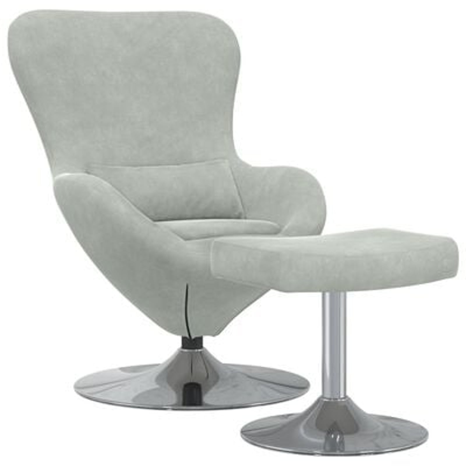 Æggestol 2 pcs Lysegrå 63 x 73 x 90 cm Fløjl