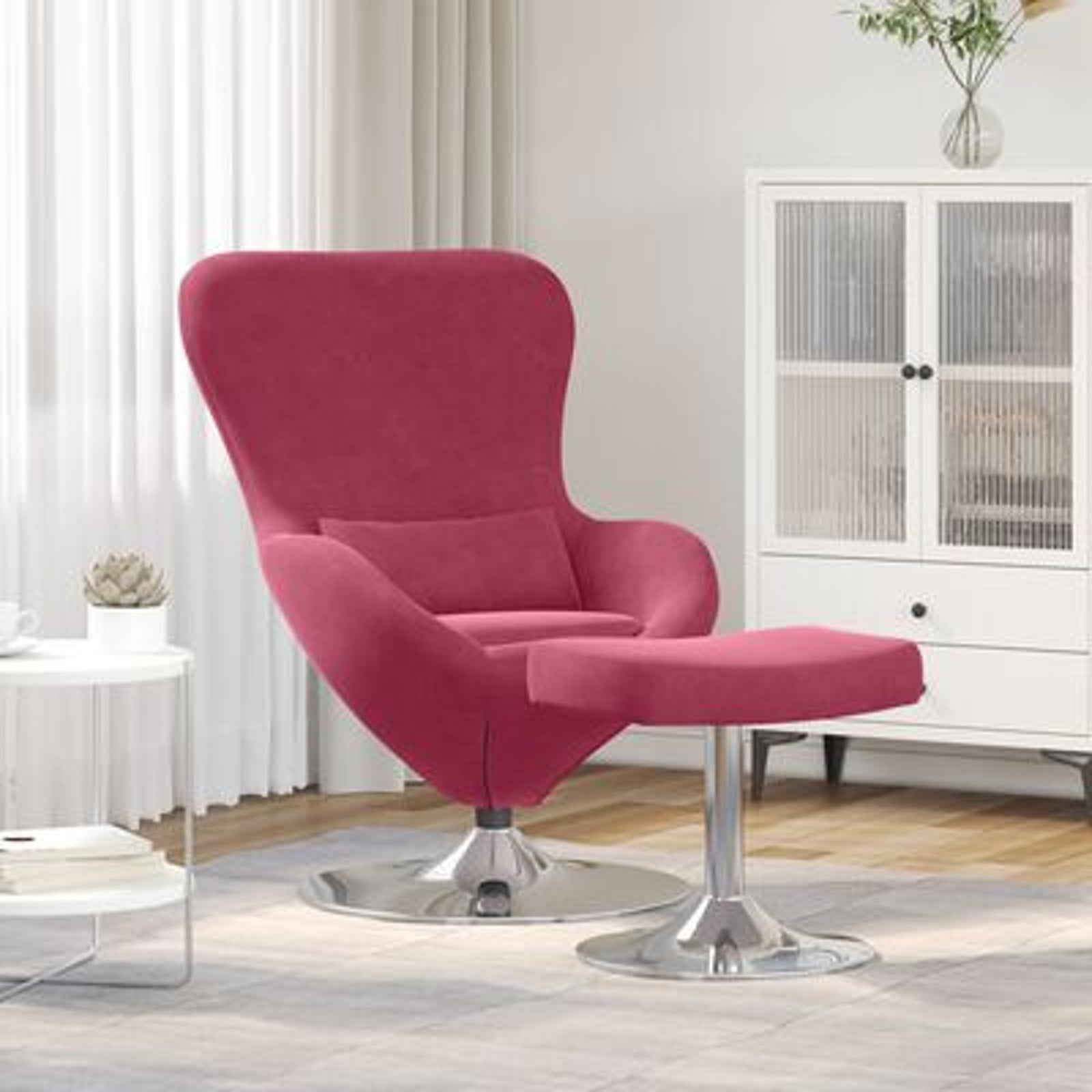 Æggestol 2 pcs Vinrød 63 x 73 x 90 cm Fløjl