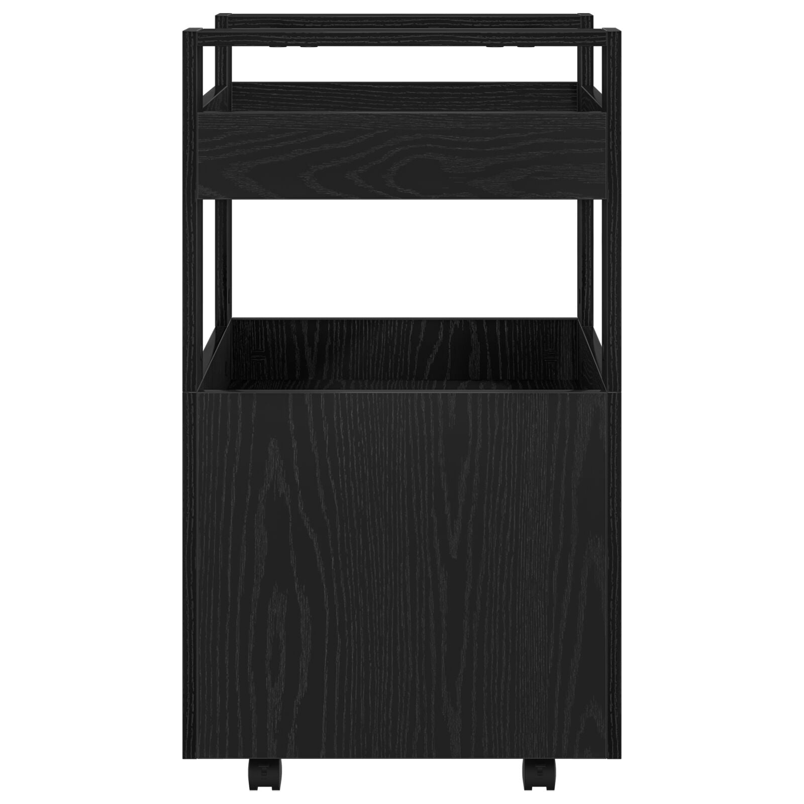 Køkkenvogn Sort Eg 60x45x80 cm Konstrueret Træ