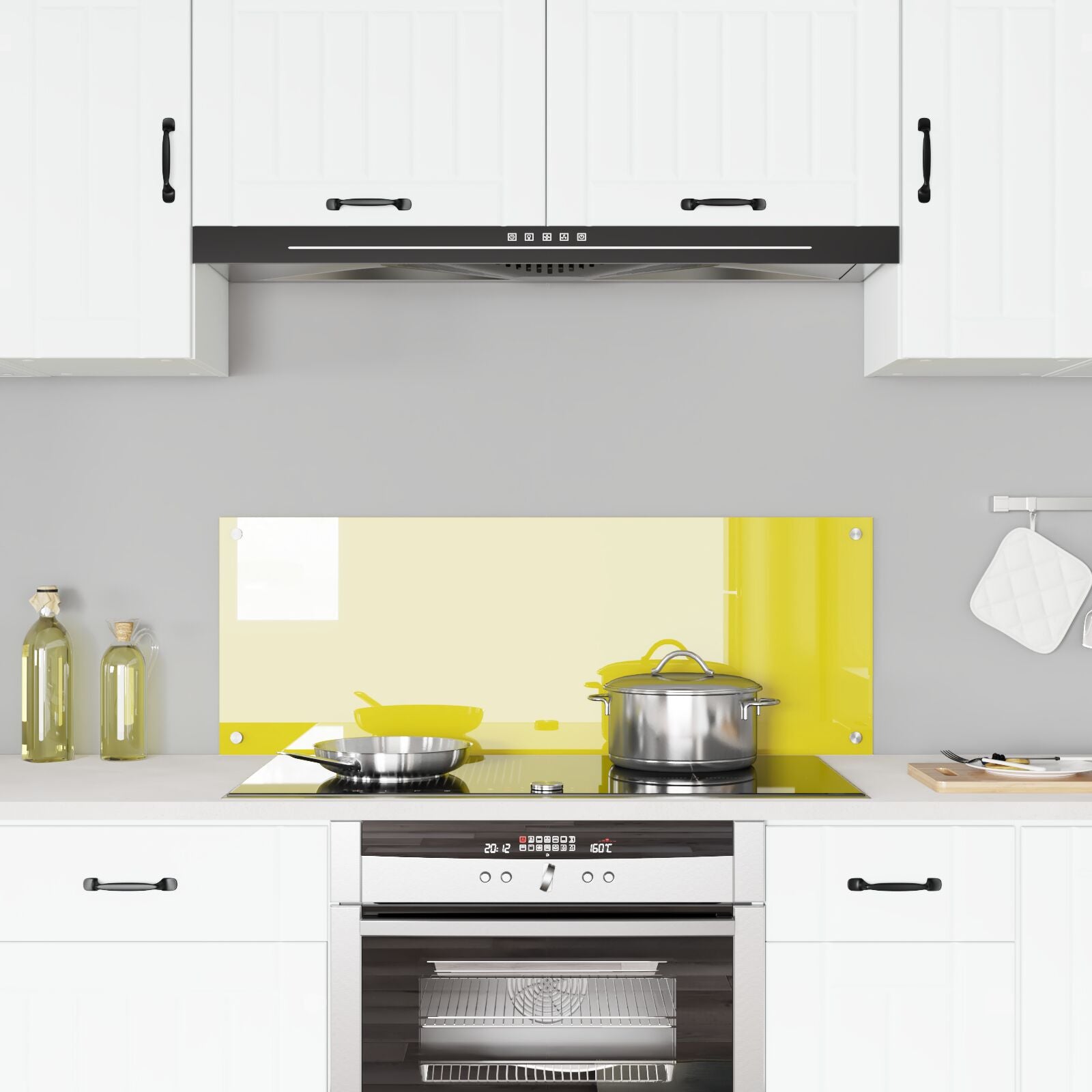 Køkens Backsplash Gul 110x40x0,6 cm Tempereret Glas