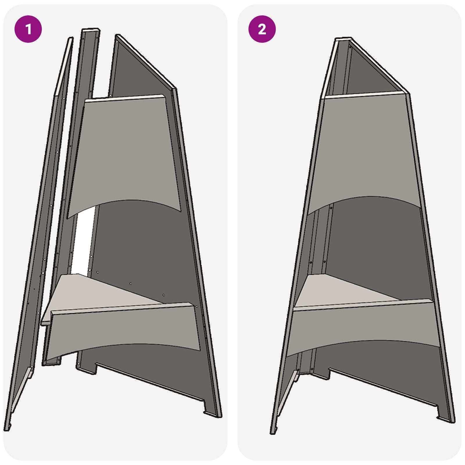 Ildsted Pyramid Sort 50x45x95 cm Stål