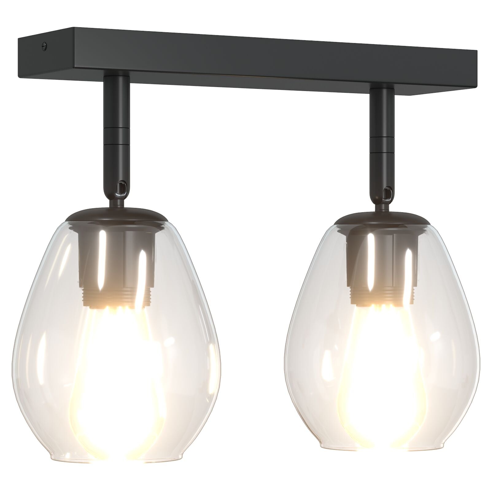 Loftlamper med justerbar glaskuppel Anthracite E27