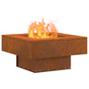 Læskærm Fire Pit Square 60x60x30 cm Vejrbestandig Stål