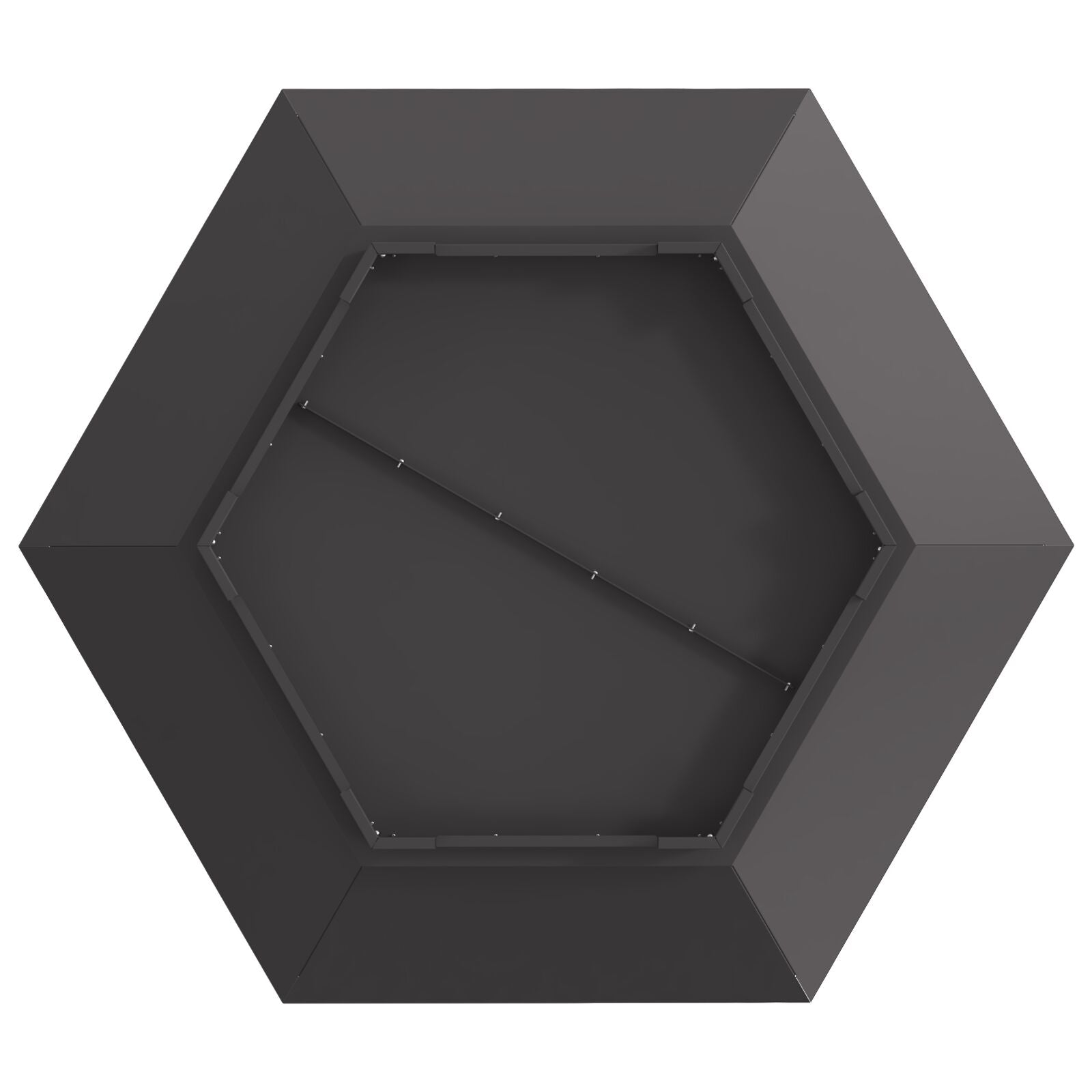 Hegn Pejs Hexagonal Sort 100x100x28 cm Stål