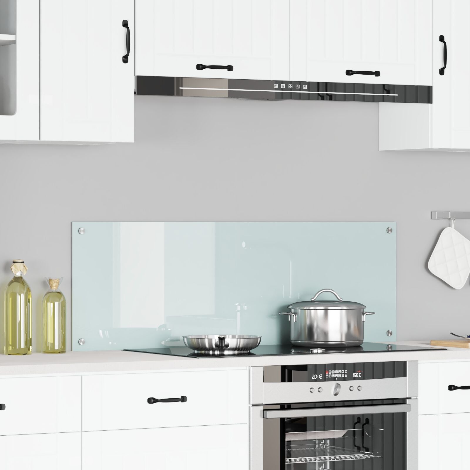 Køkken Backsplash Hvid 120x40x0,6 cm Hærdet Glas