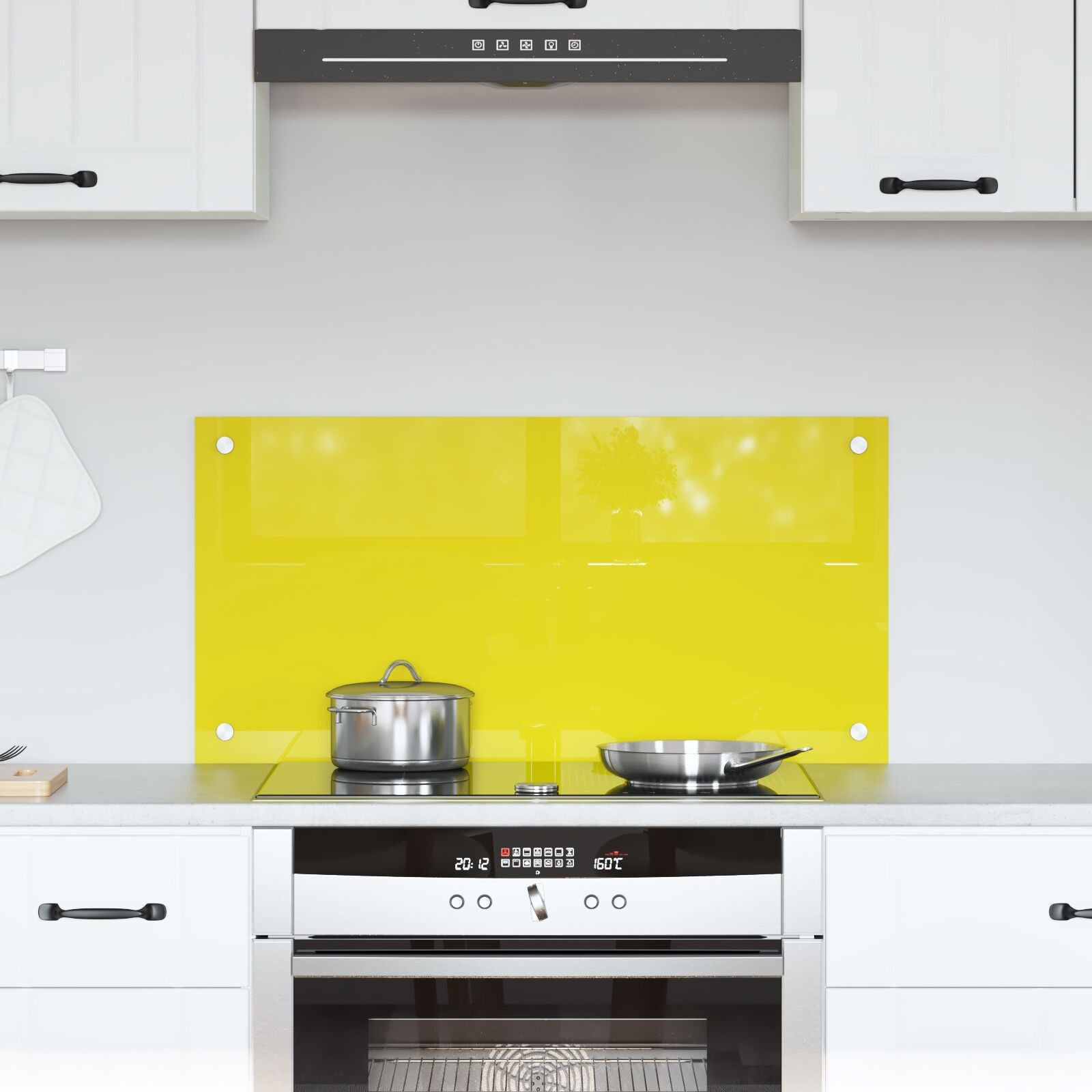 Køkken Backsplash Gul 80x40x0,6 cm Tempereret Glas