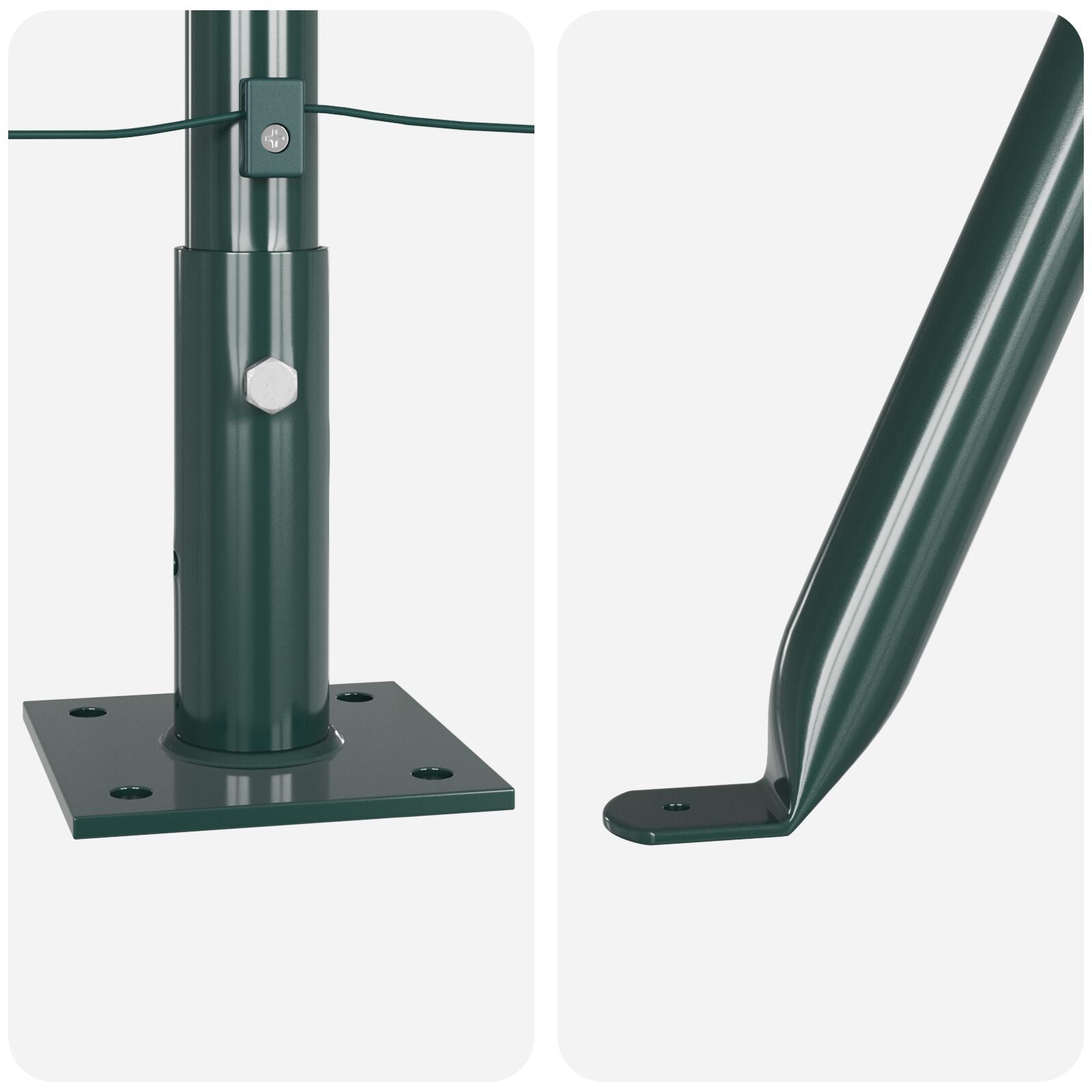 Hegn Stolper Sæt af 104 Grøn Beton 3.2 x 3.2 x 78.5 cm