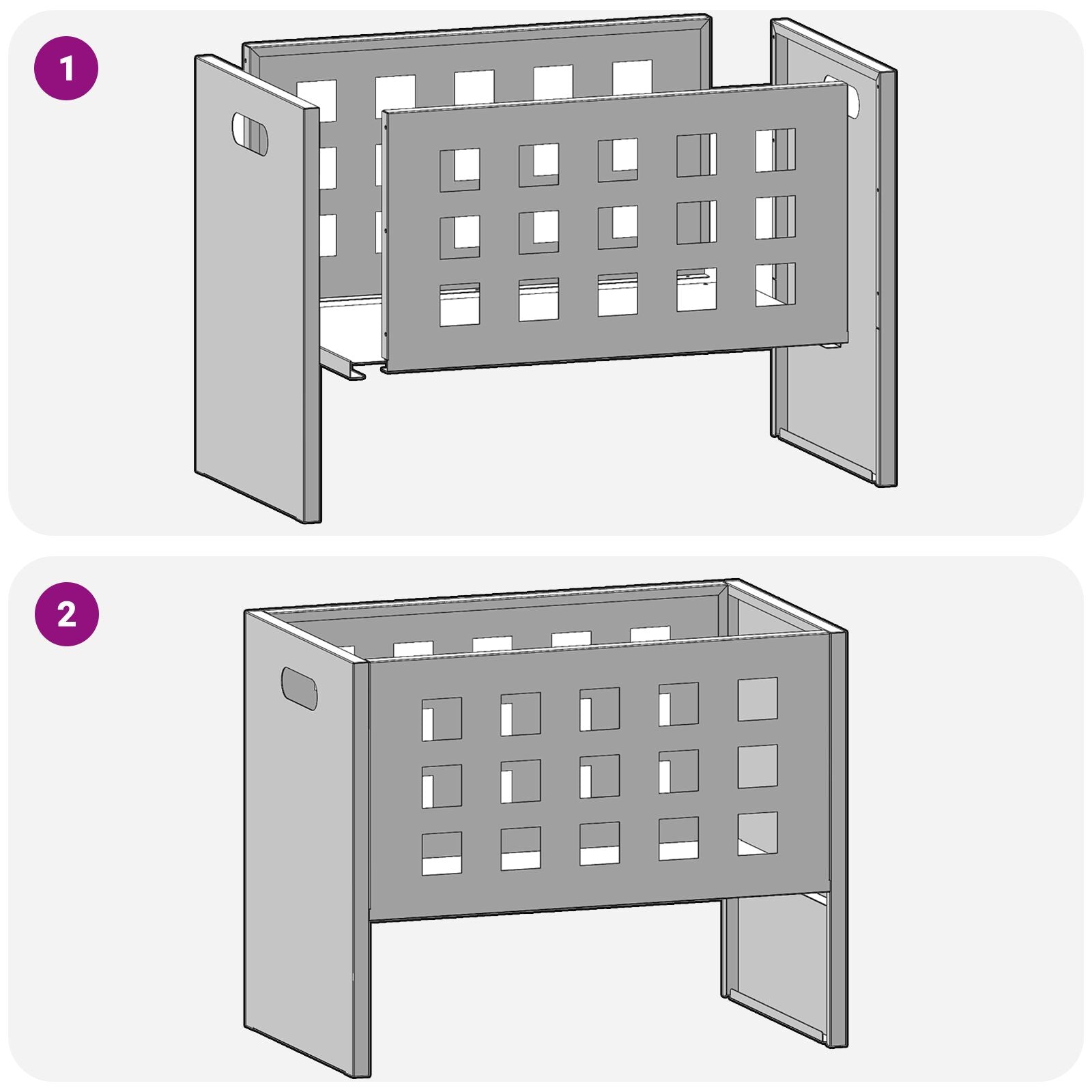 Fyrfadslys Rektangulær Sort 50x30x40 cm Stål