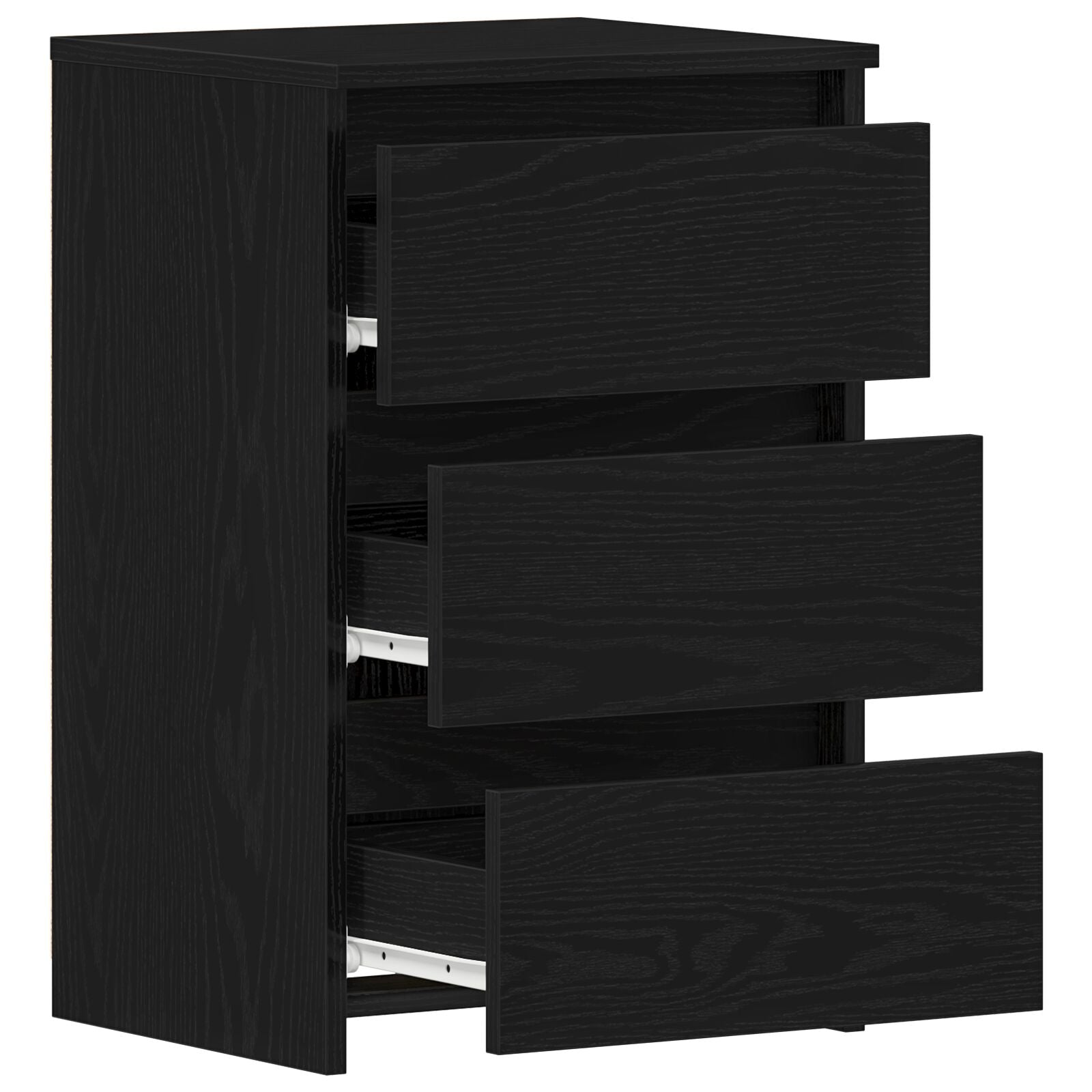 Sengeborde 2 stk Sort Eg 40x35x62,5 cm Konstrueret Træ