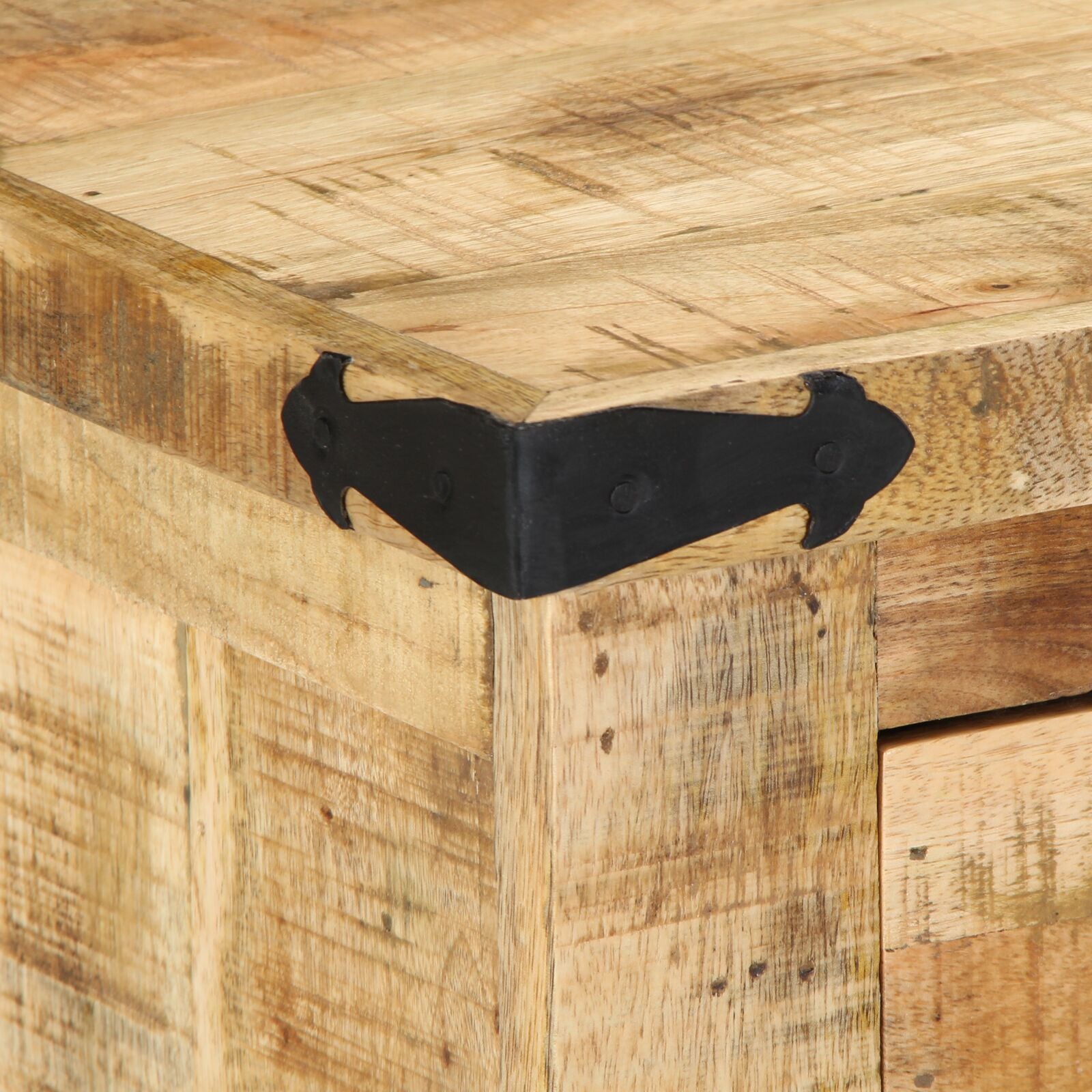 Skobænk 110x35x50 cm Solid Groft Træ Mango