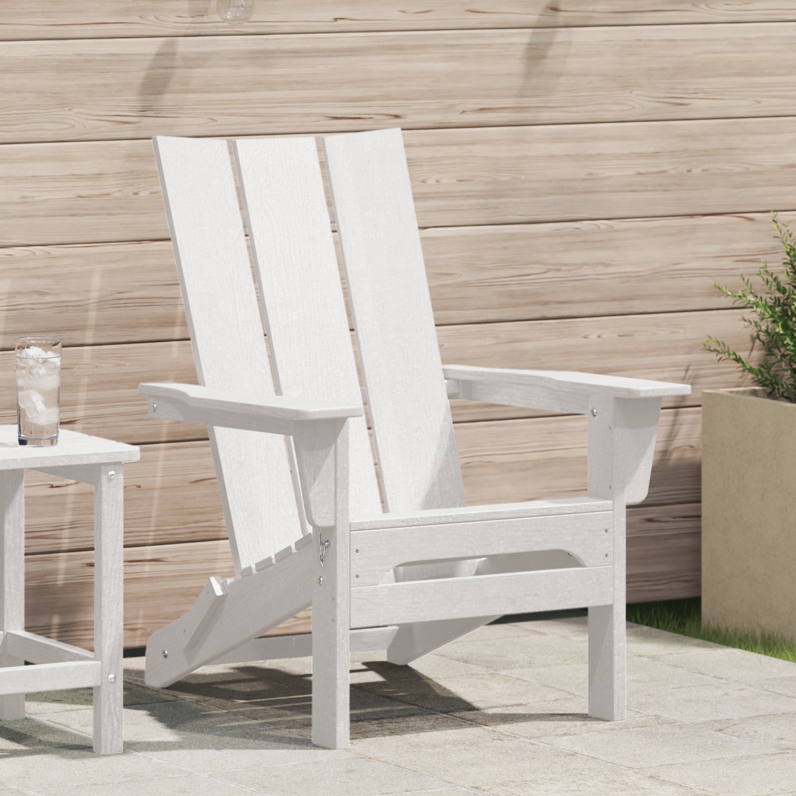Foldbar Adirondack Stol Hvid 74.5 x 80.5 x 90cm Plastik