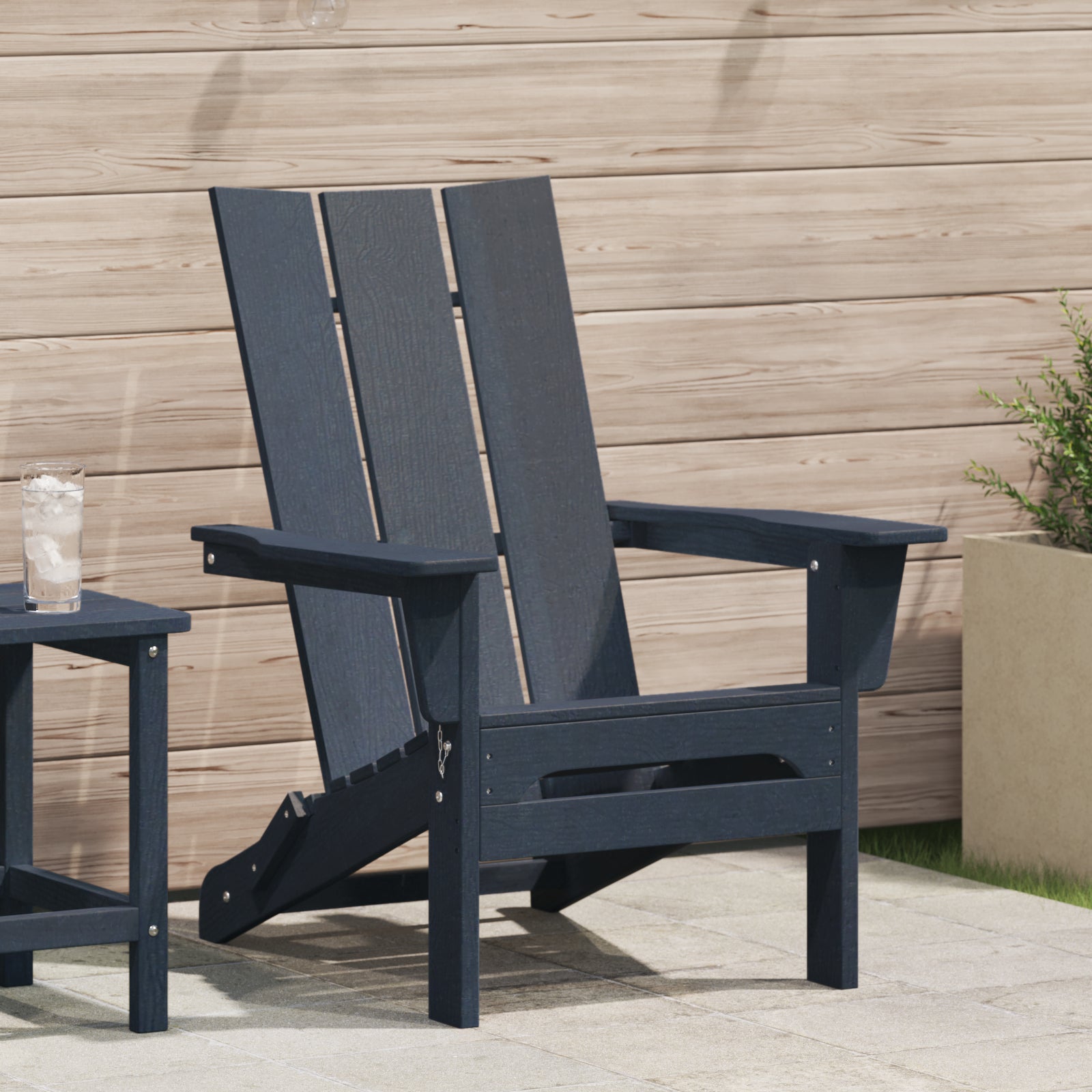 Foldbar Adirondack Stol Marineblå 74.5 x 80.5 x 90cm Plastik