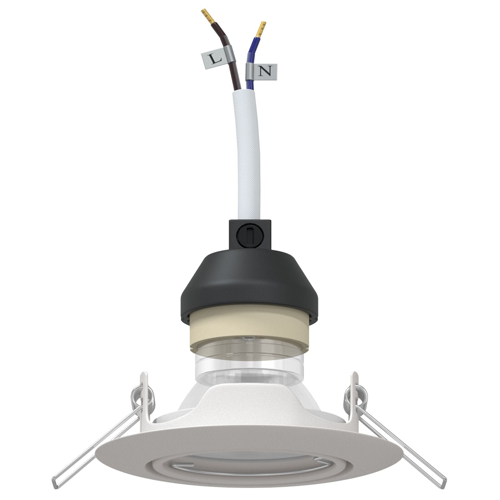 Lamper Sæt med 12 Hvid Plast 9 cm Indbyggede Loftlamper Rund