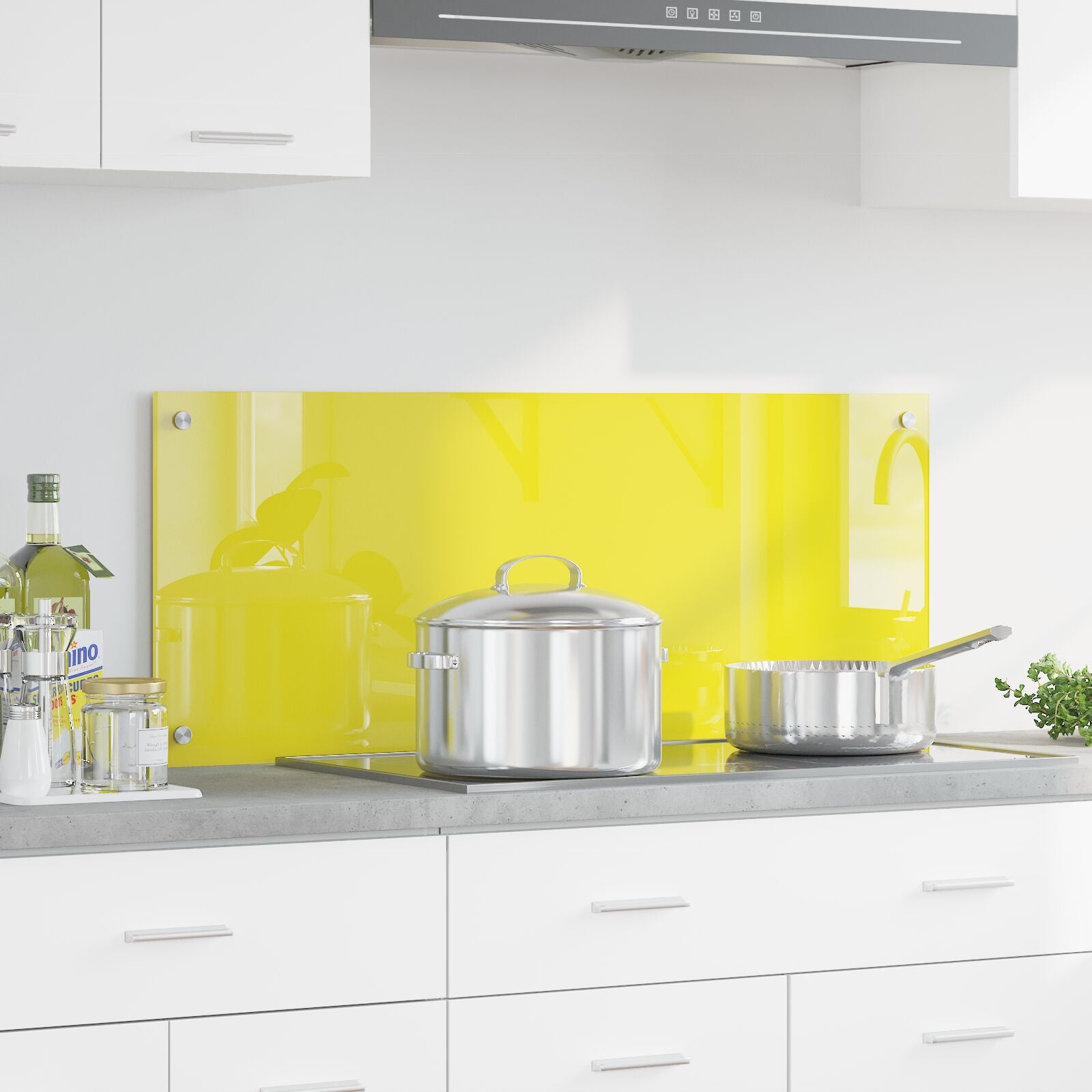 Køkken Backsplash Gul 100x40x0.6 cm Hærdet Glas