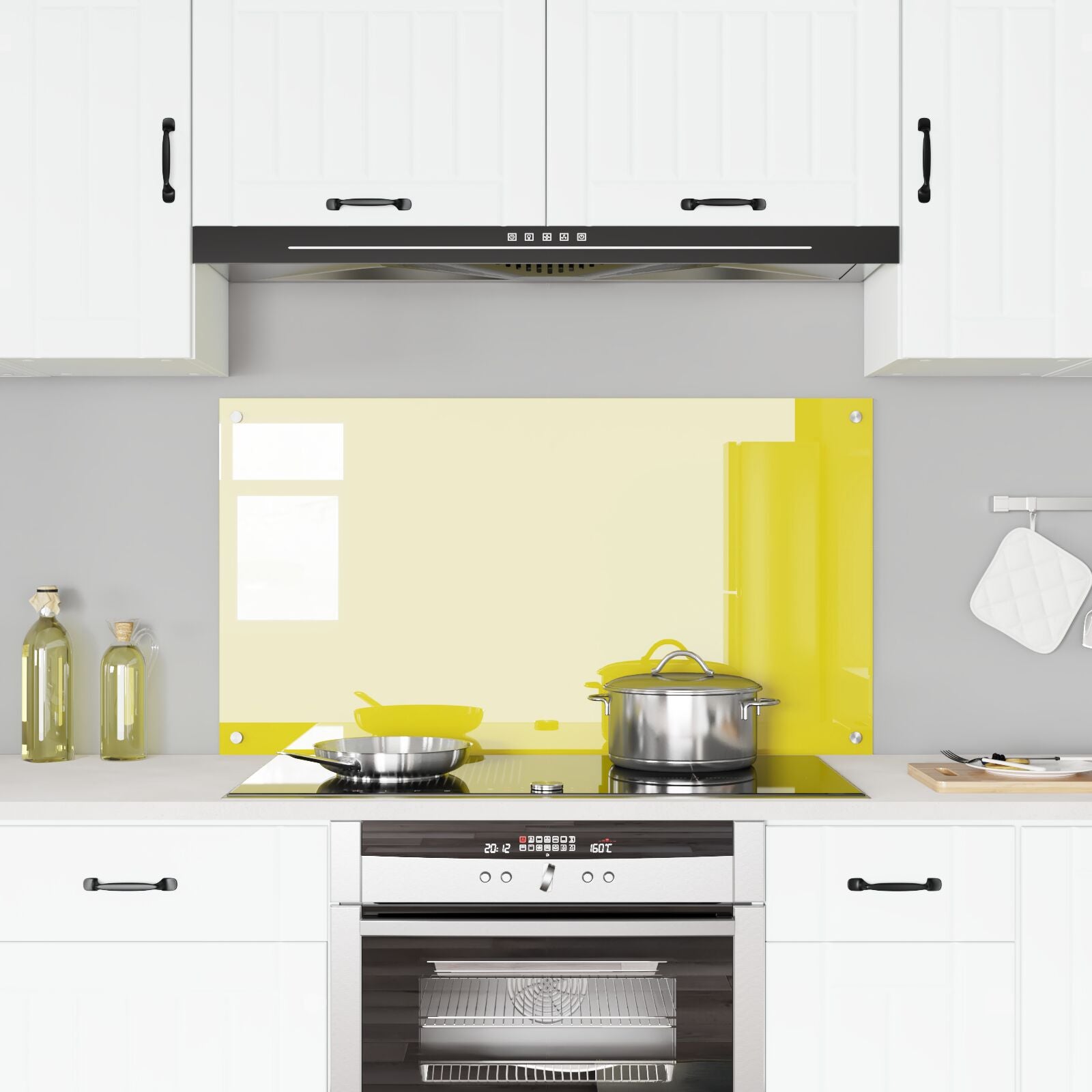 Kjøkken Backsplash Gul 110x60x0,6 cm Tempereret Glas