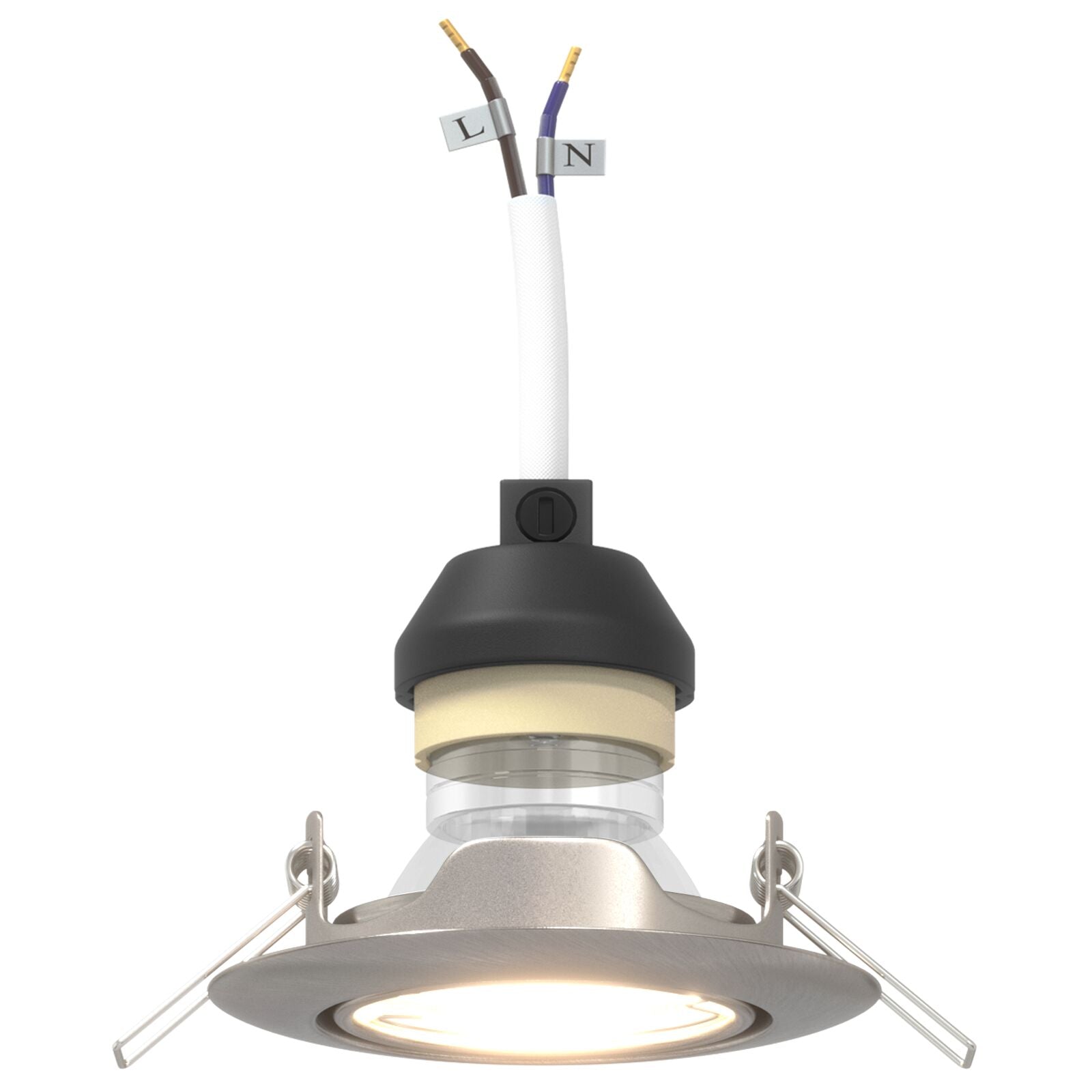 Lamper Sæt af 6 Sølv Aluminium 9 cm Indbyggede lys Runde